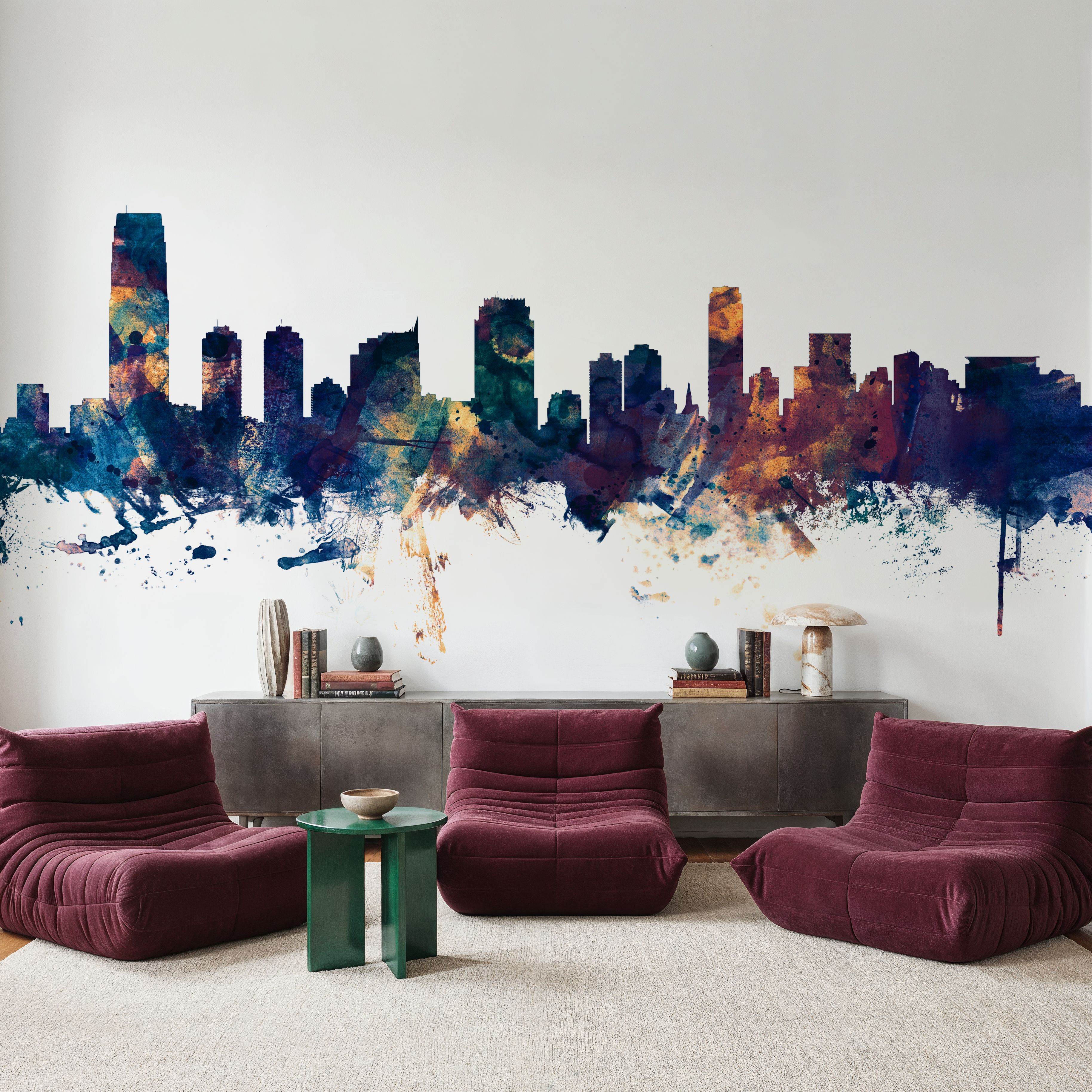 Jersey City New York Skyline Blue & Bronze