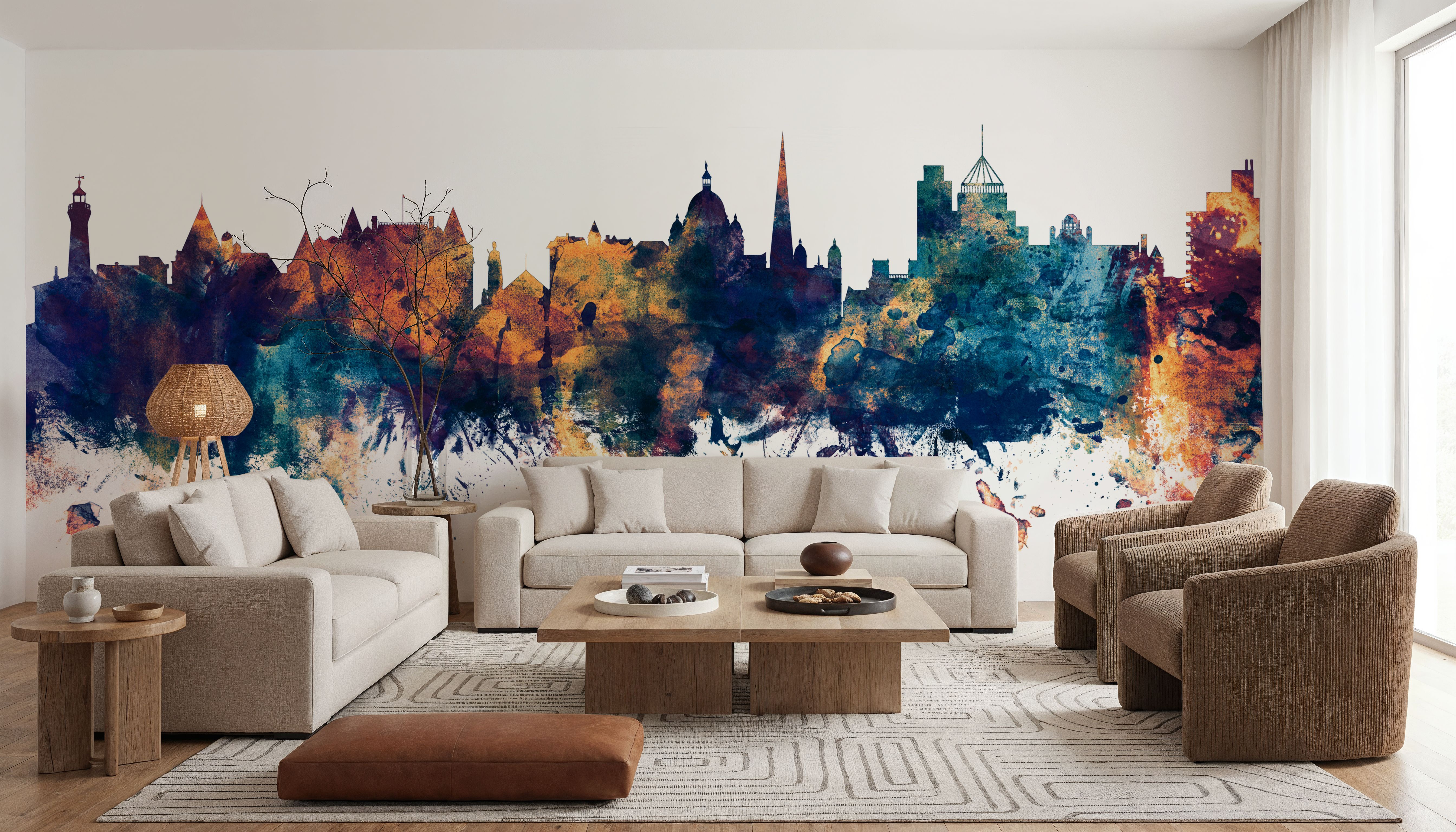 Victoria Canada Skyline Blue & Bronze