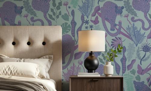 Jungle Leopards Violet & Mint