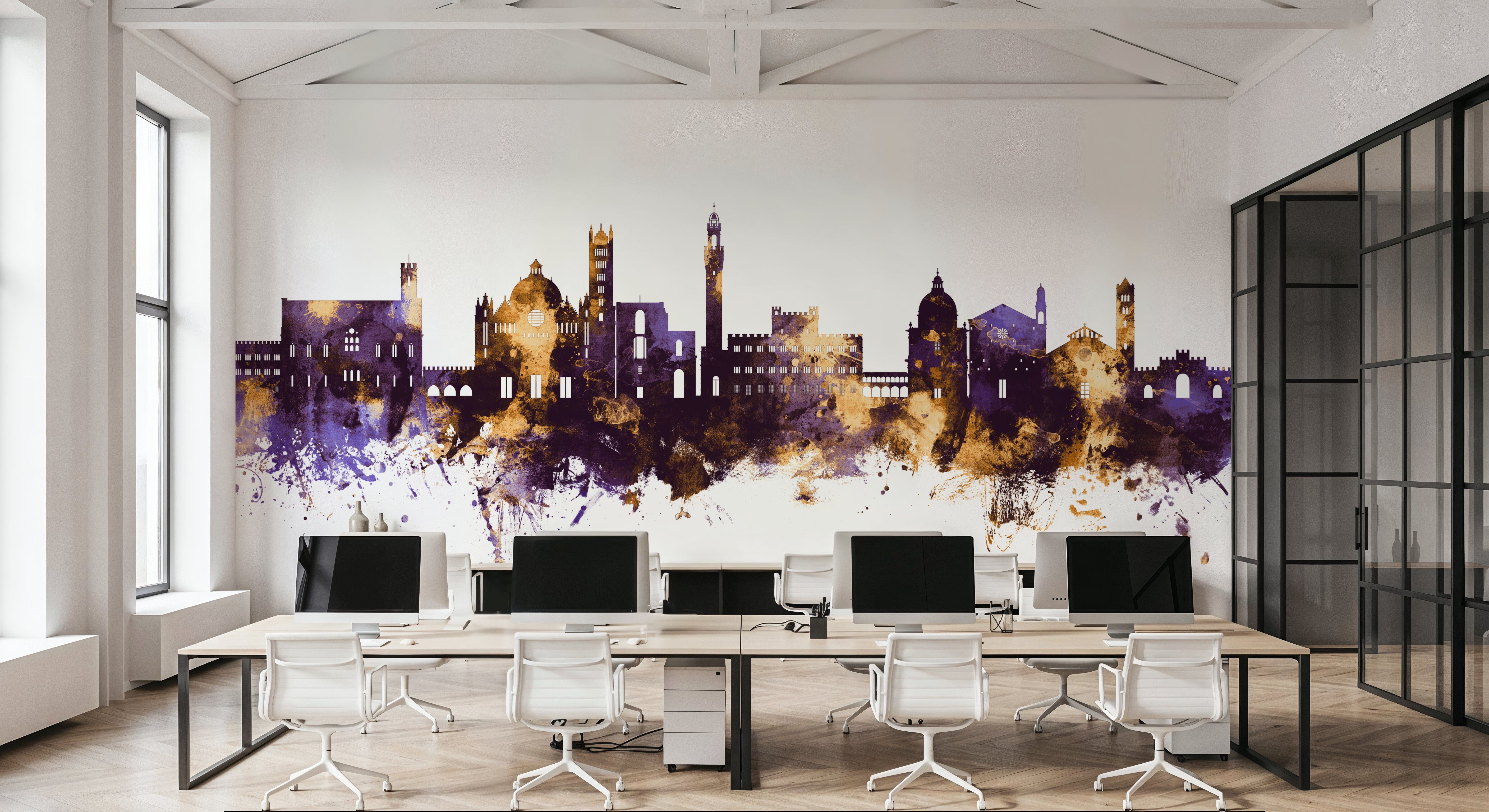 Siena Italy Skyline Purple & Gold