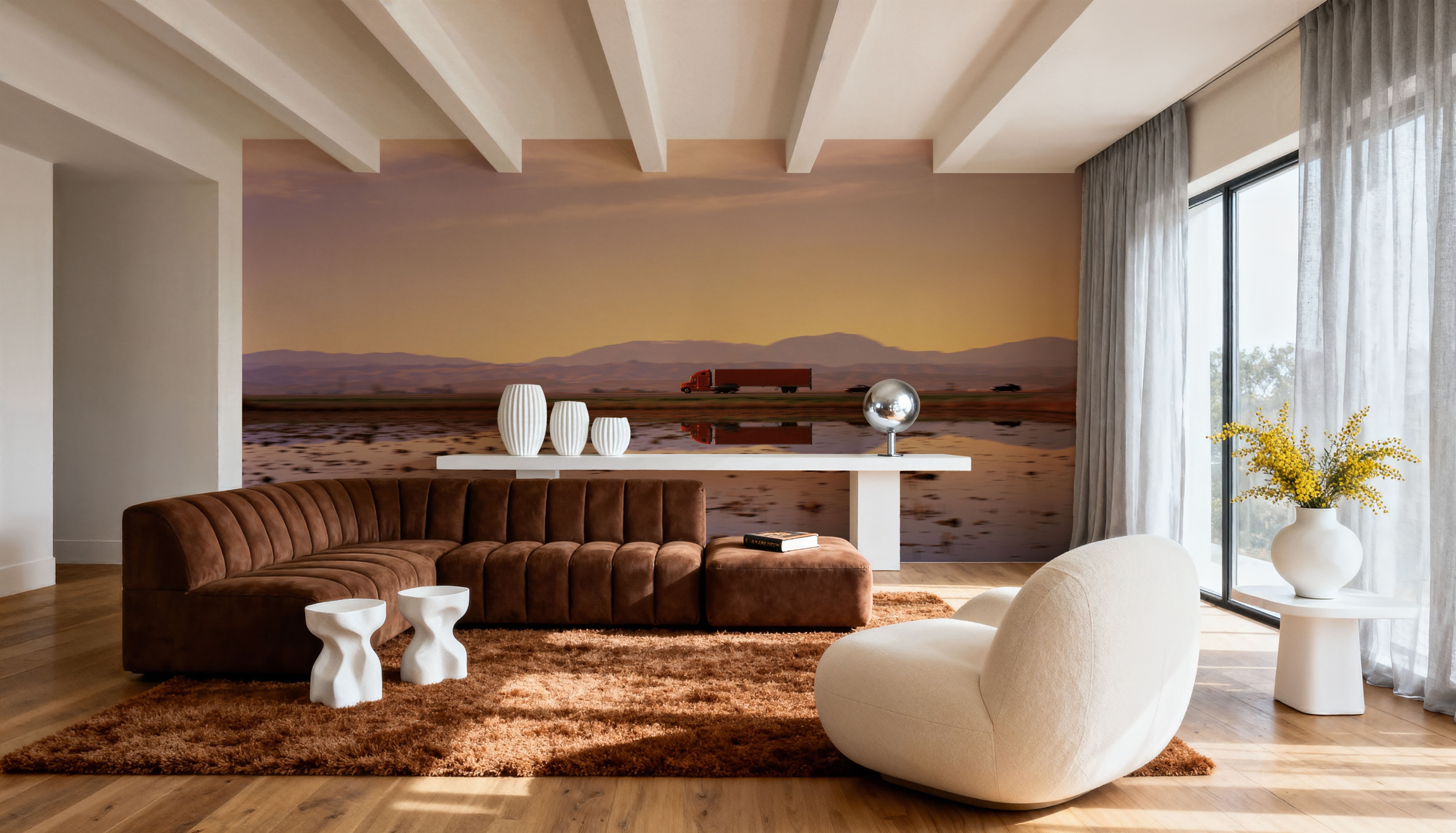 Sunset Trucker's Journey