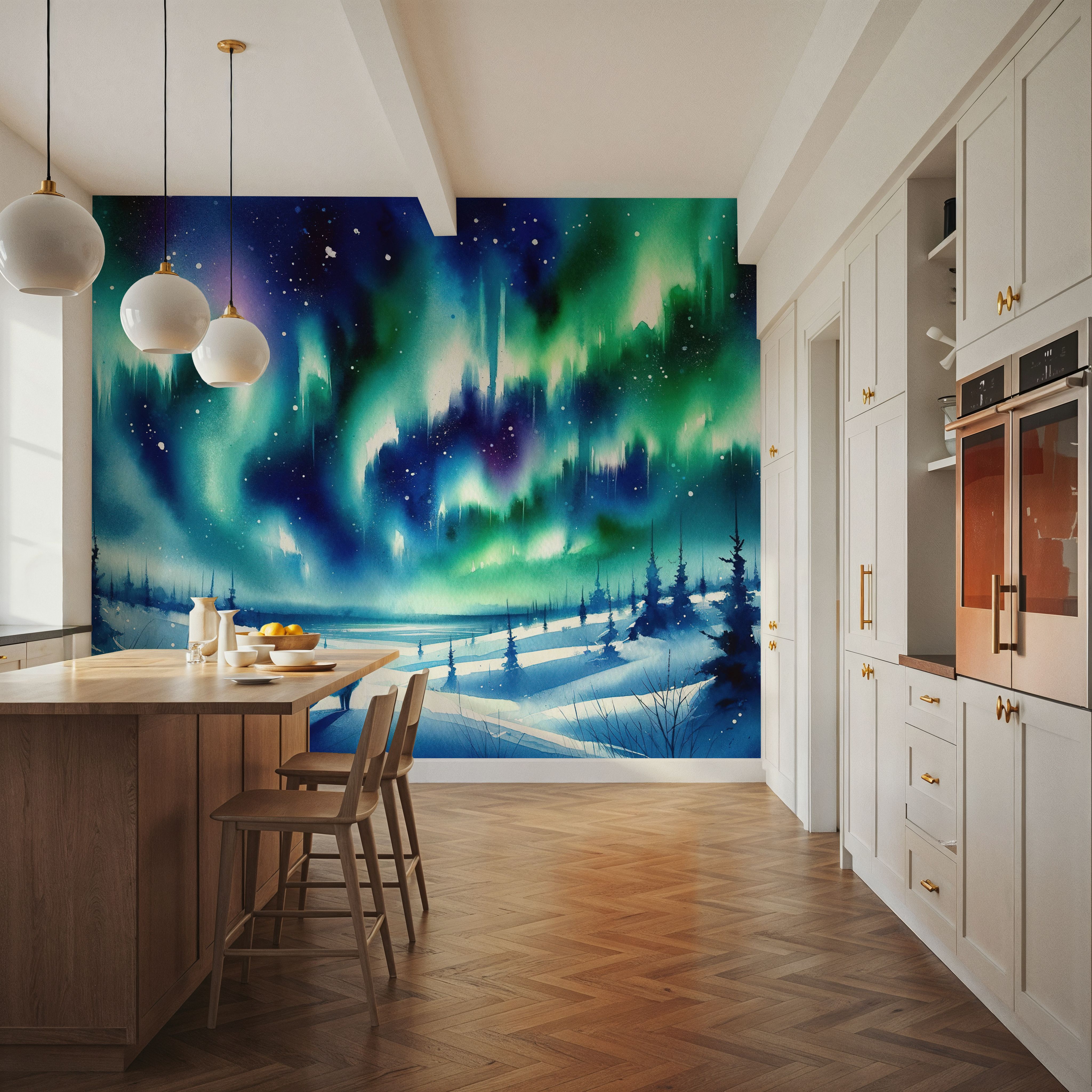 Arctic Fox and Northern Lights