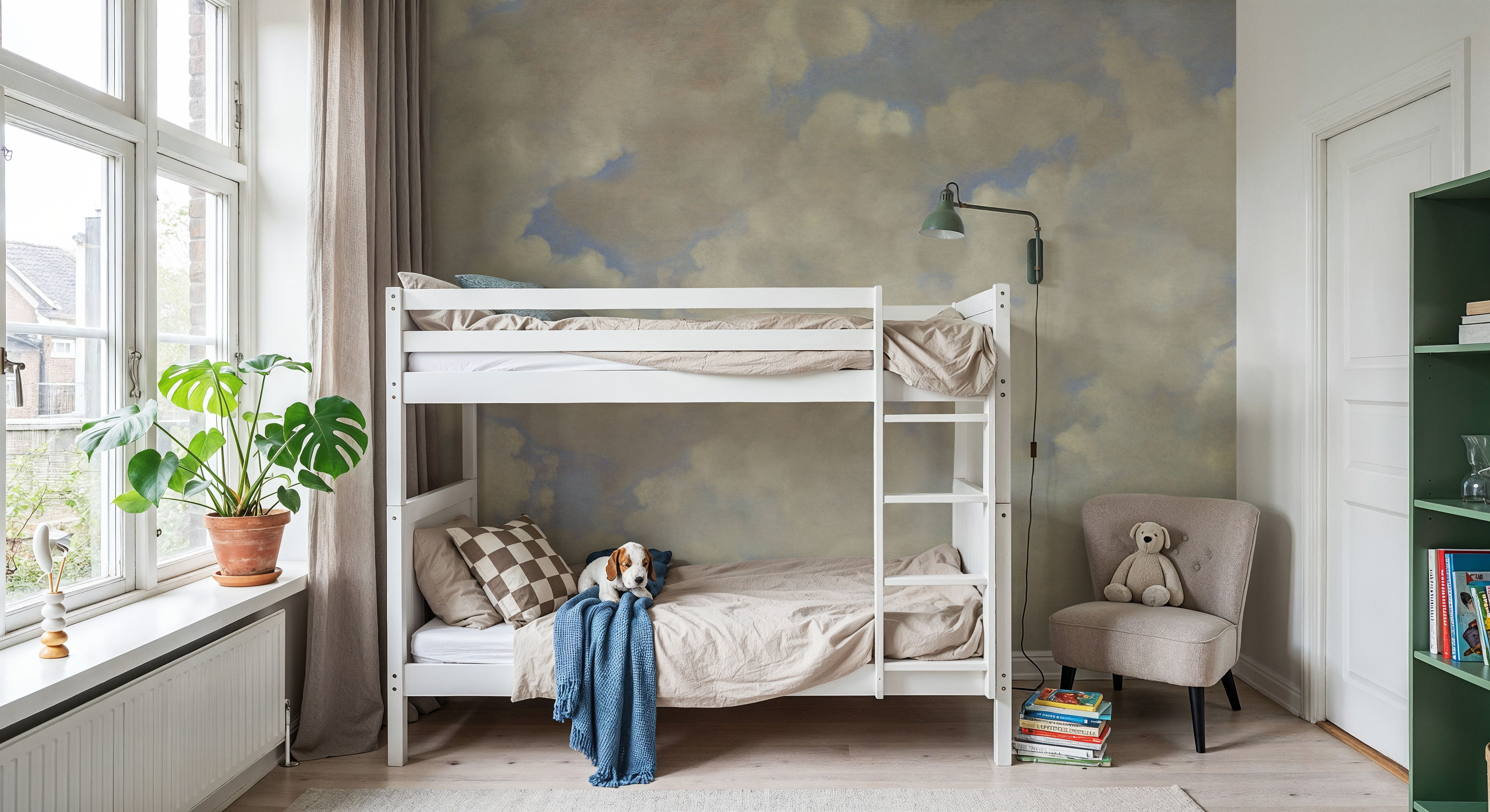 Painted Dreamy Clouds, Bright, Wallpaper