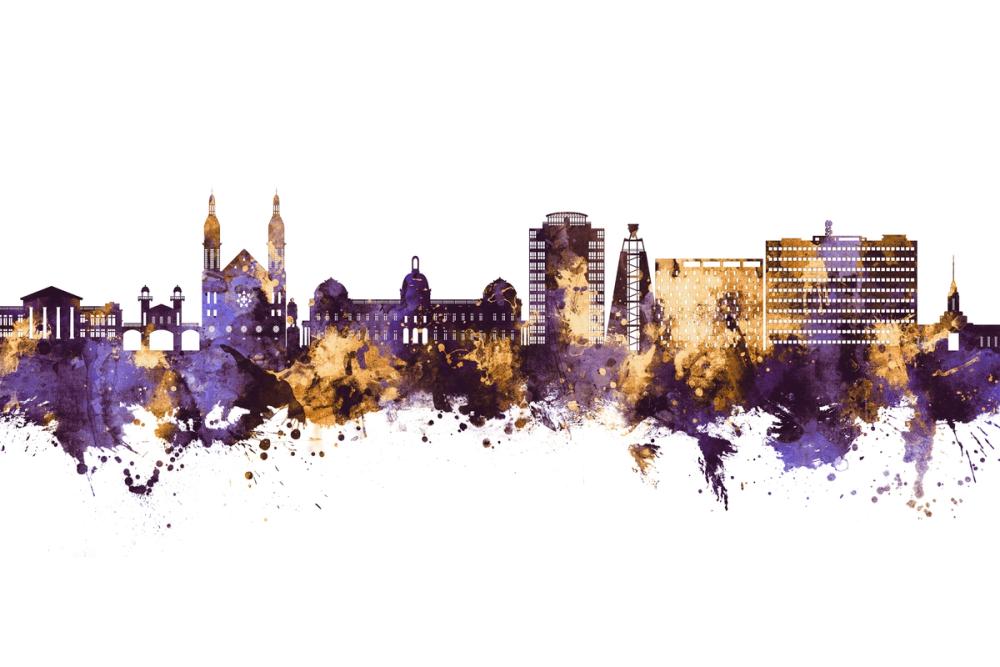 Port-au-Prince Haiti Skyline Purple & Gold