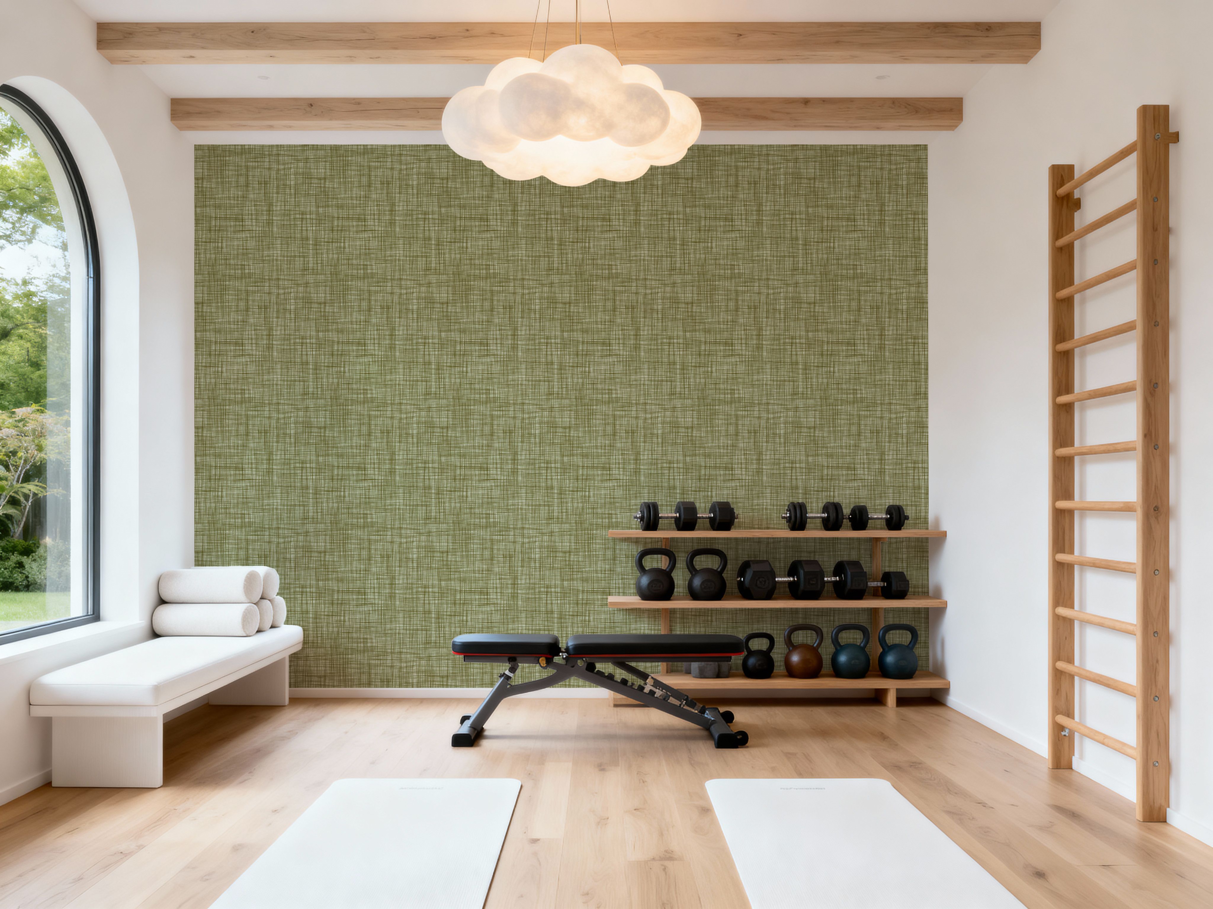 Mottled Linen Effect, Olive Green