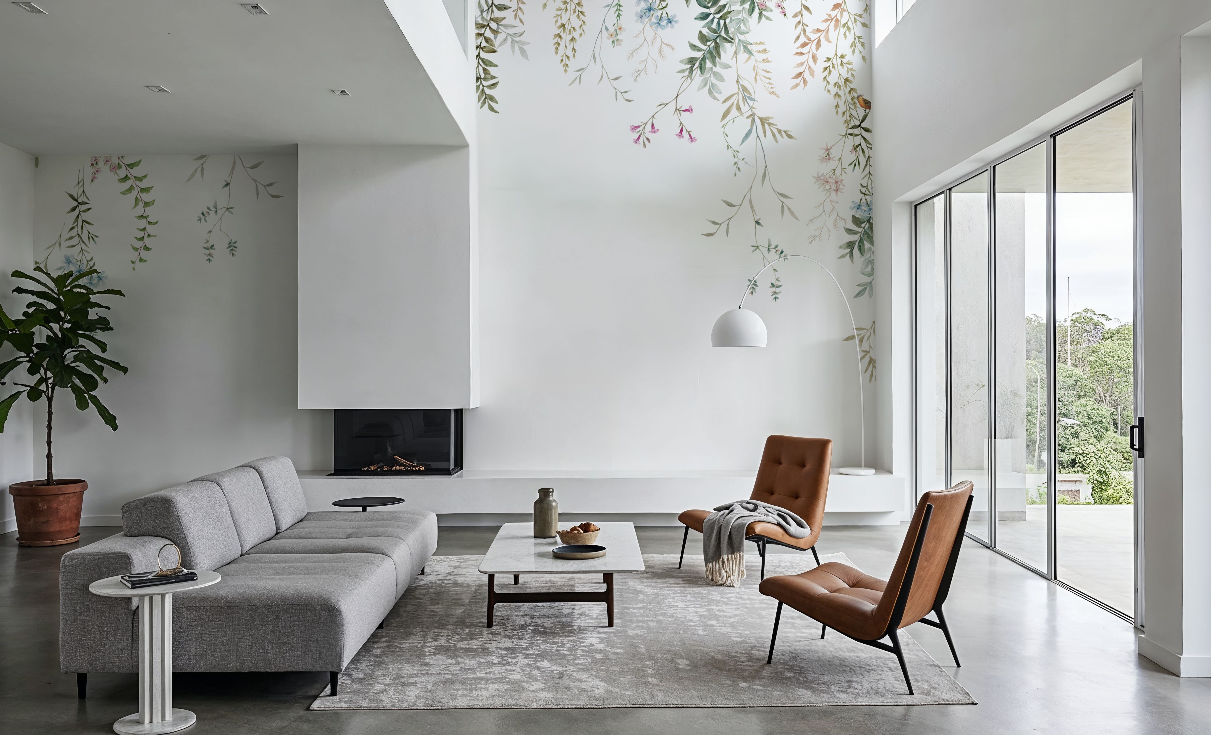 Airy Garland & Birds, Wallpaper