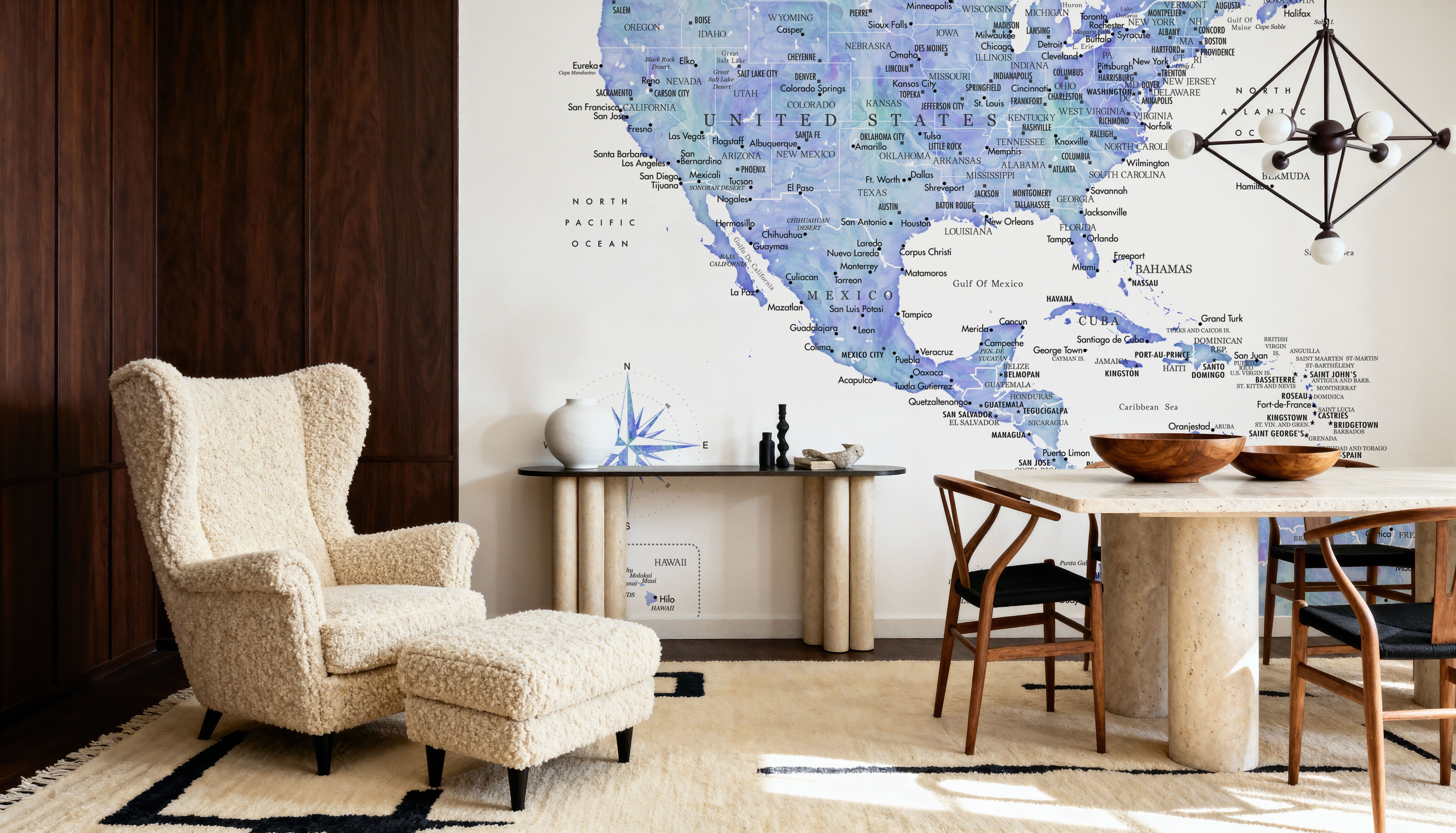 US Mexico Caribbean Map - Isidora, Wallpaper