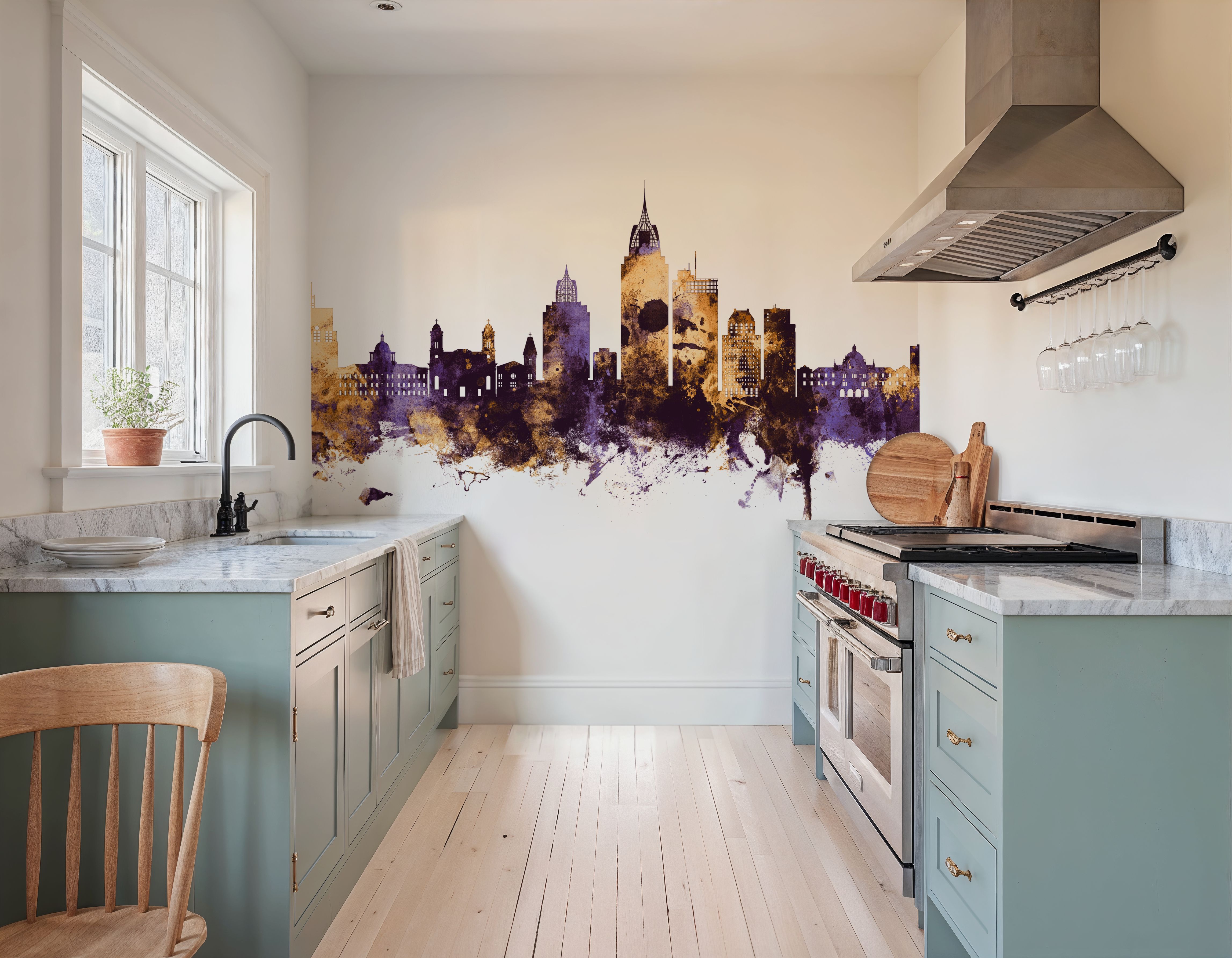 Mobile Alabama Skyline Purple & Gold