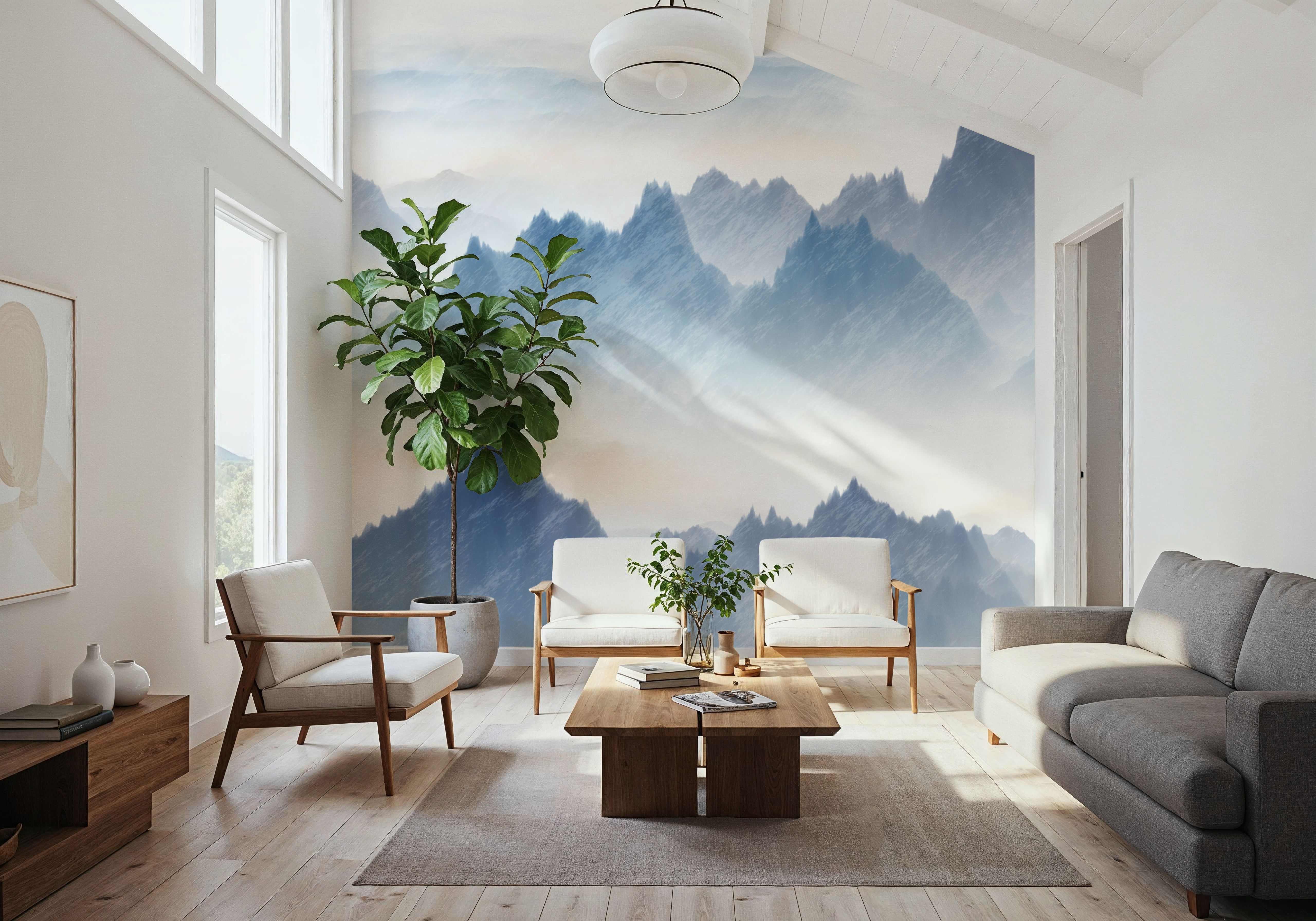 Mountain Landscape Brush, Behang