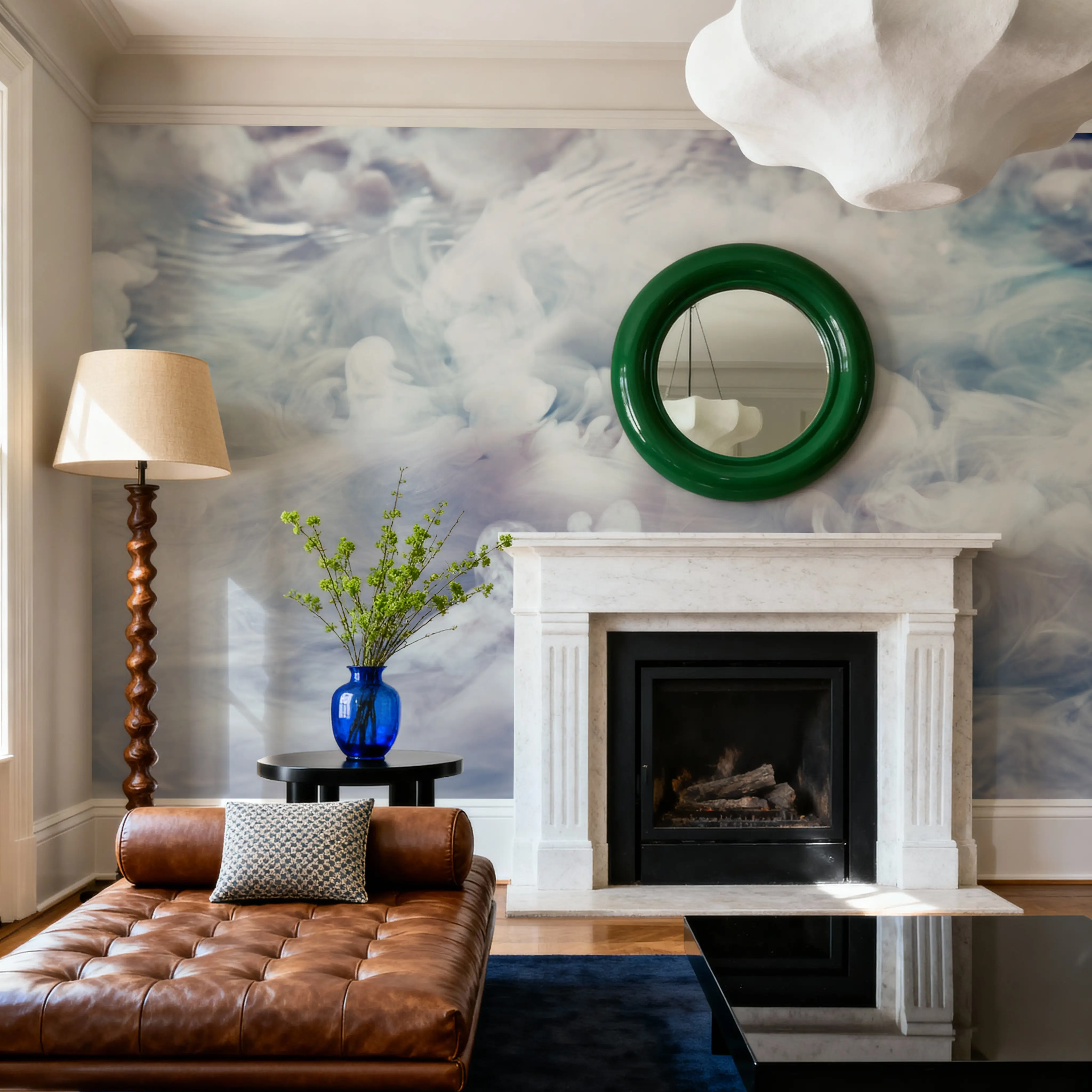 Fotobehang - Joints View - Abstract Kunst Mural - Wit - Kantoorruimtes - Wallism België - Zelfklevend of Vliesbehang