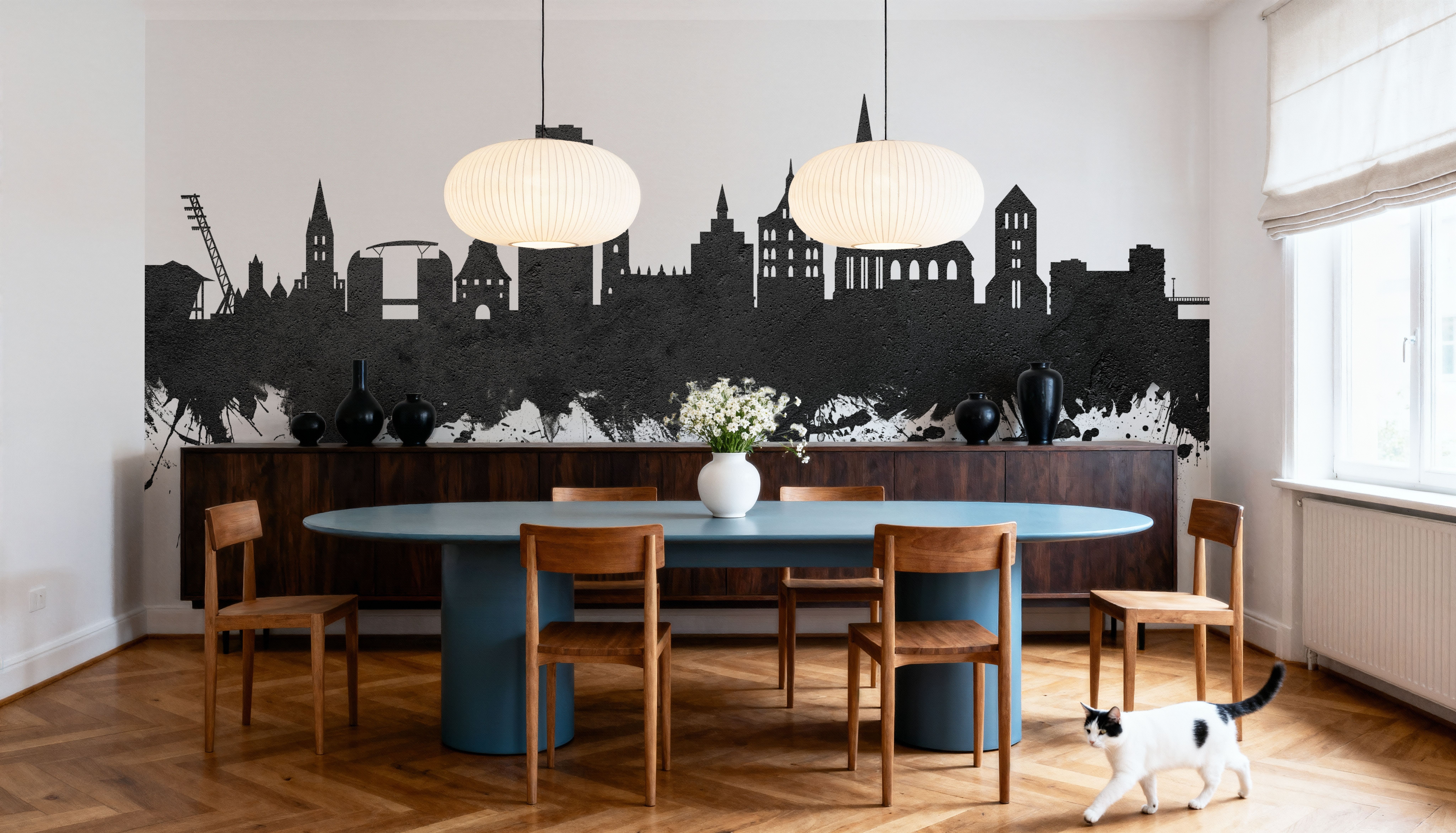 Rostock Germnay Skyline Black & White