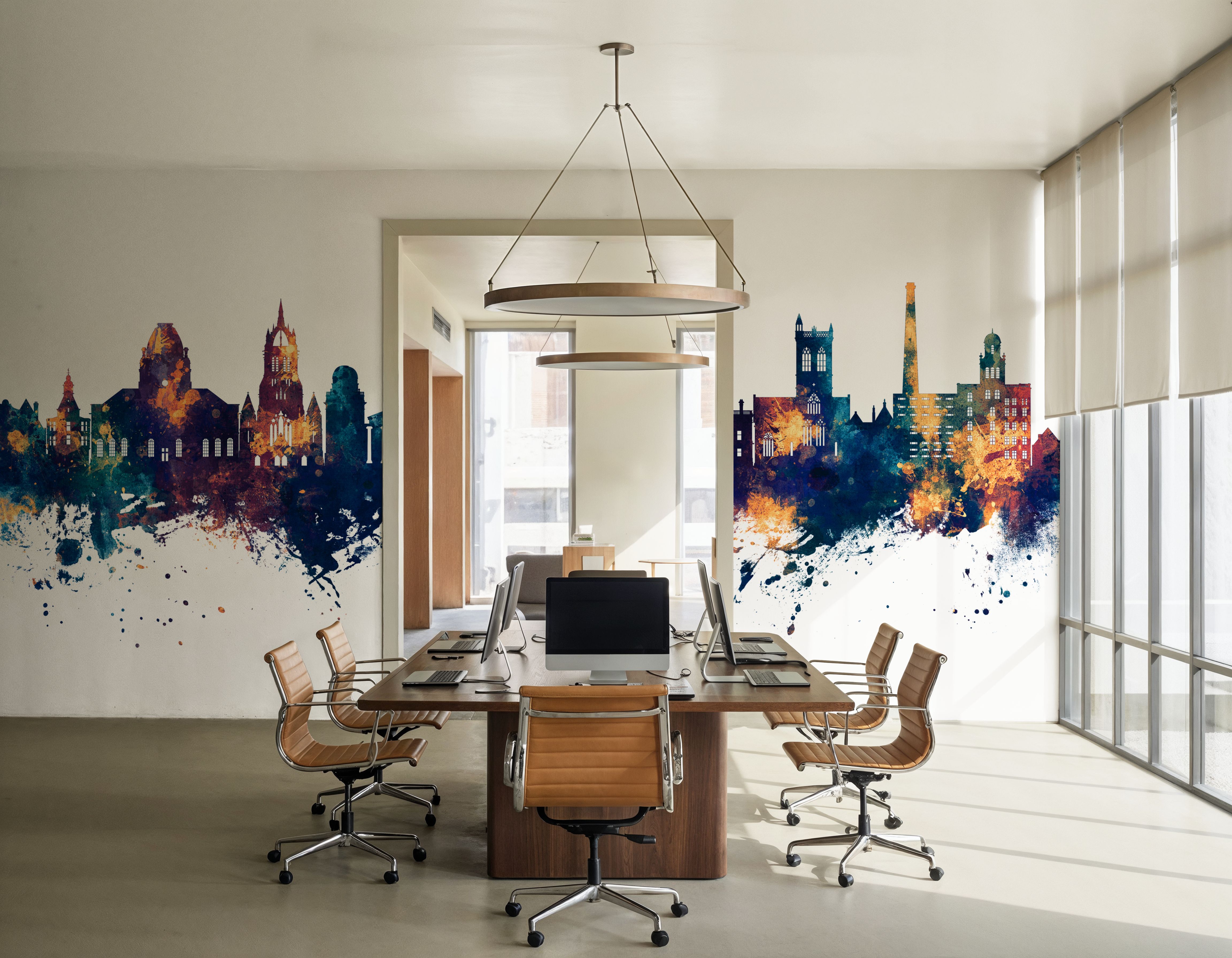 Paisley Skyline Blue & Bronze