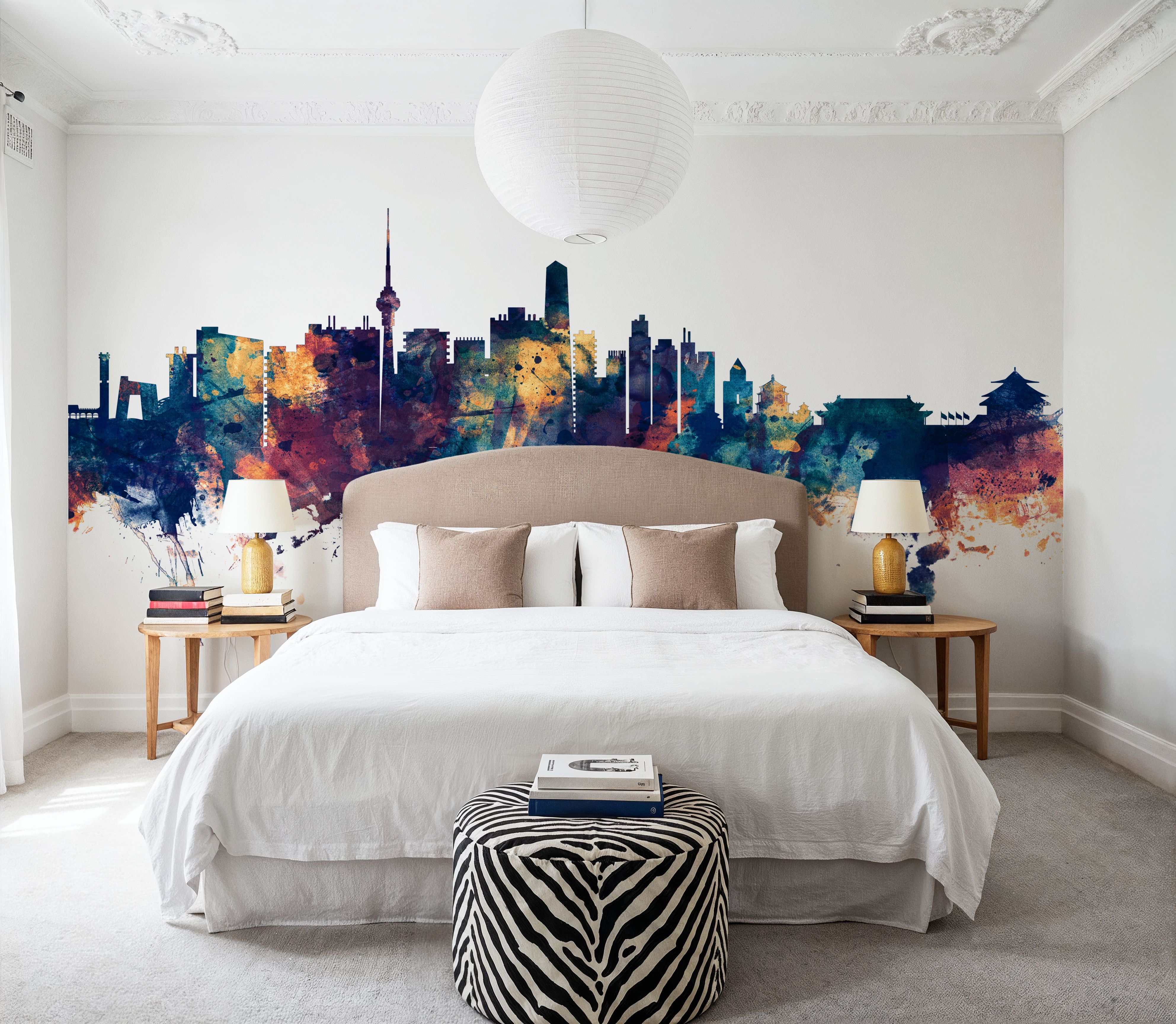 Beijing Skyline Blue & Bronze