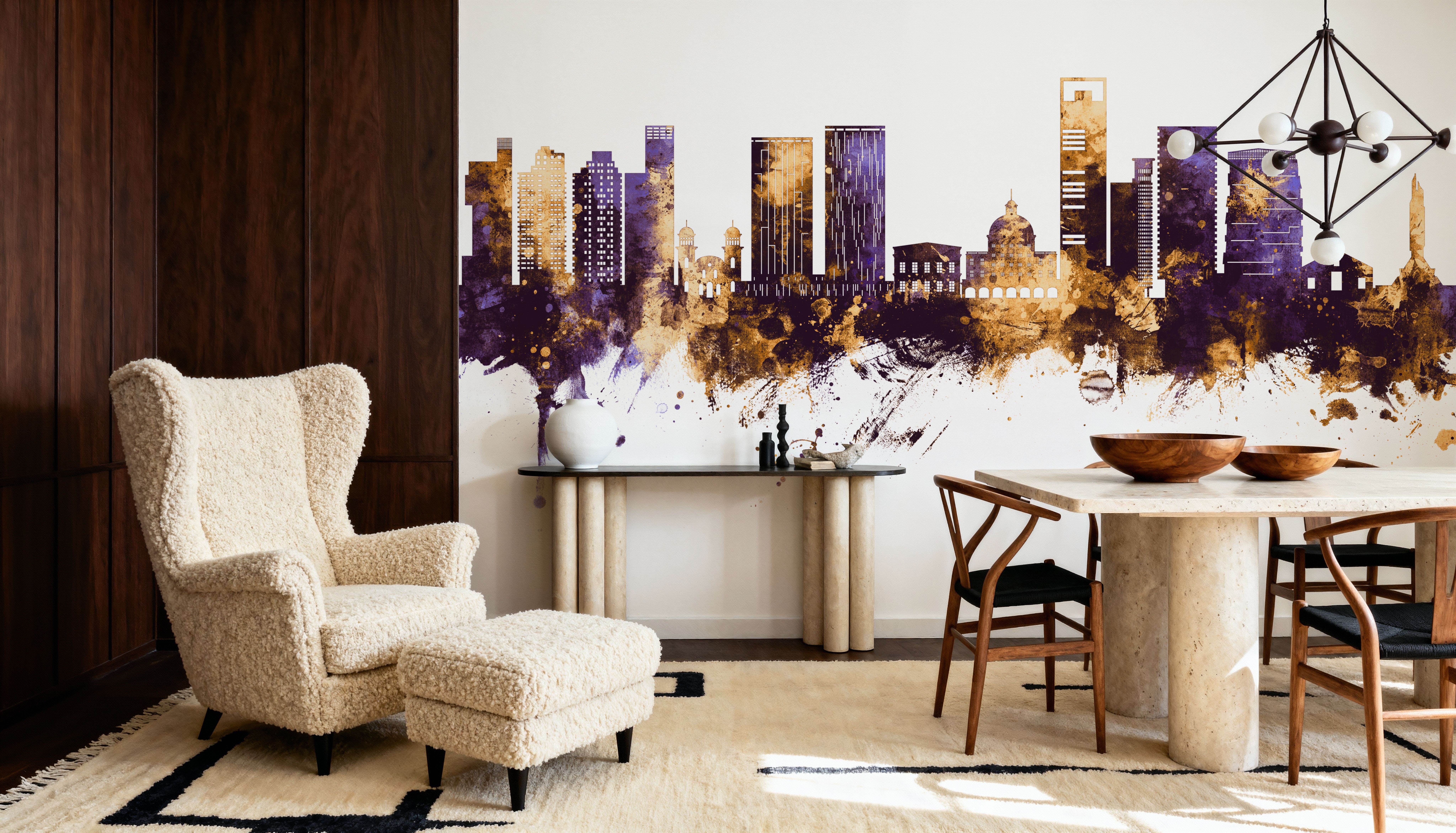 Luanda Skyline Purple & Gold