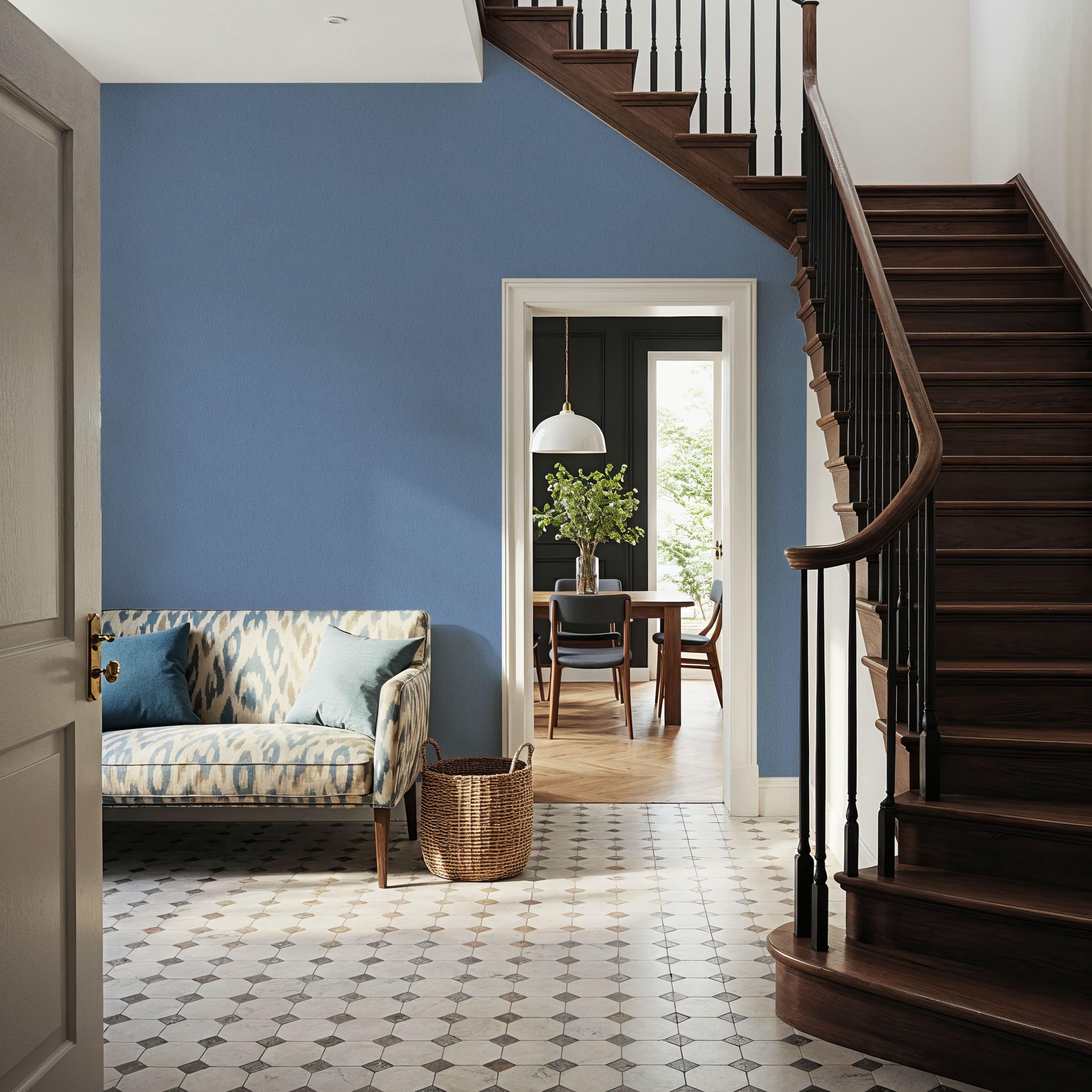 Faux Sand Stucco Finish, Periwinkle