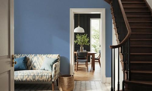 Faux Sand Stucco Finish, Periwinkle