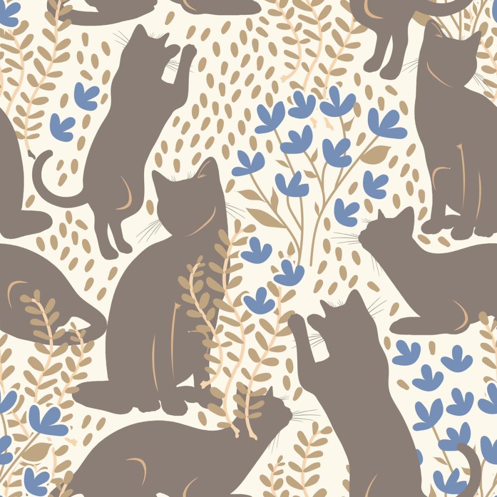 Hunters in The Garden, Tan & Blue