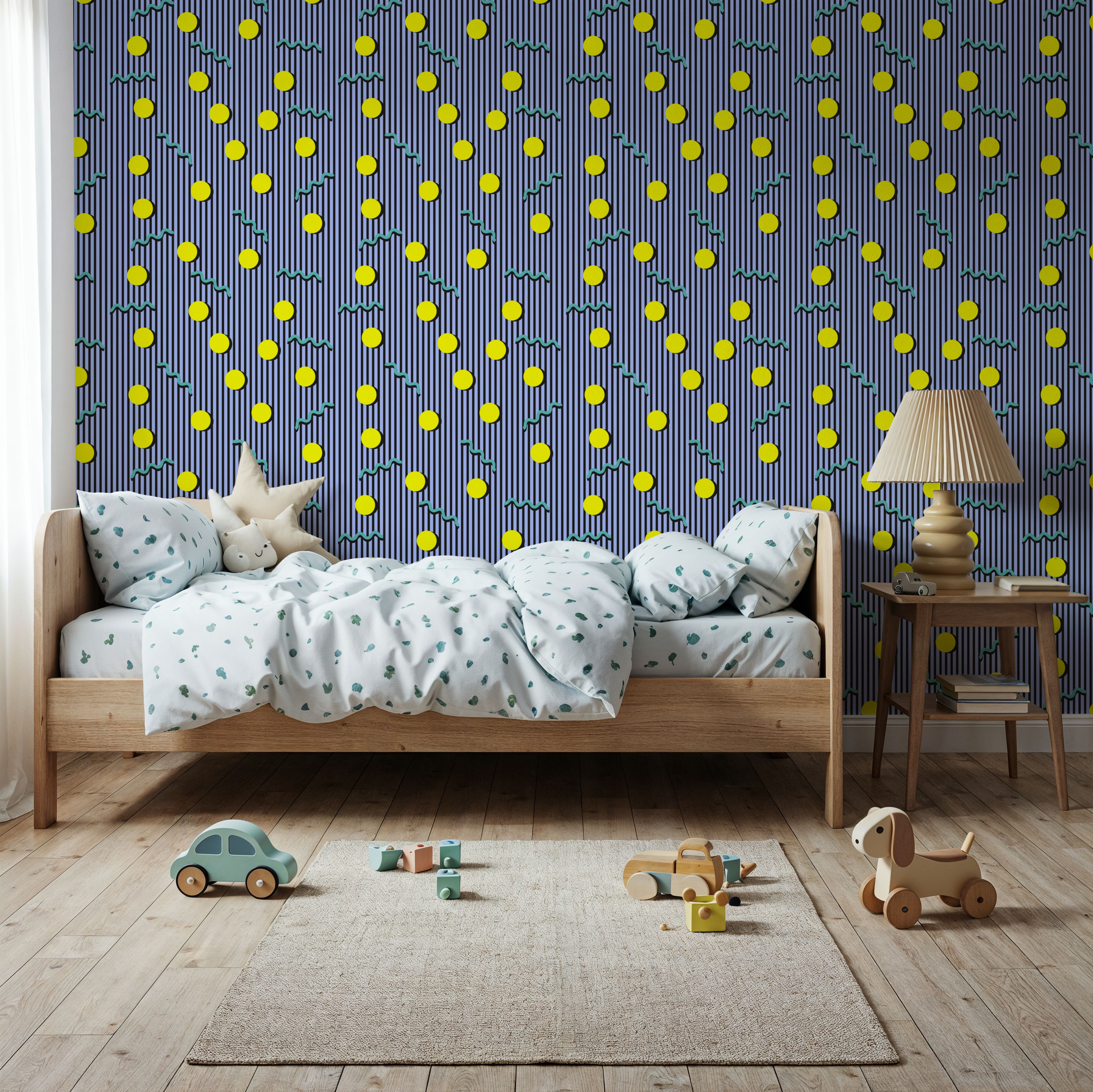 Memphis Dots & Stripes, Lilac