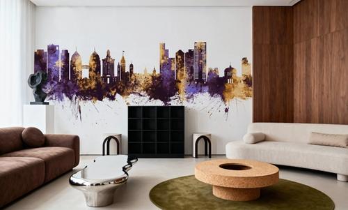 Oakland California Skyline Purple & Gold
