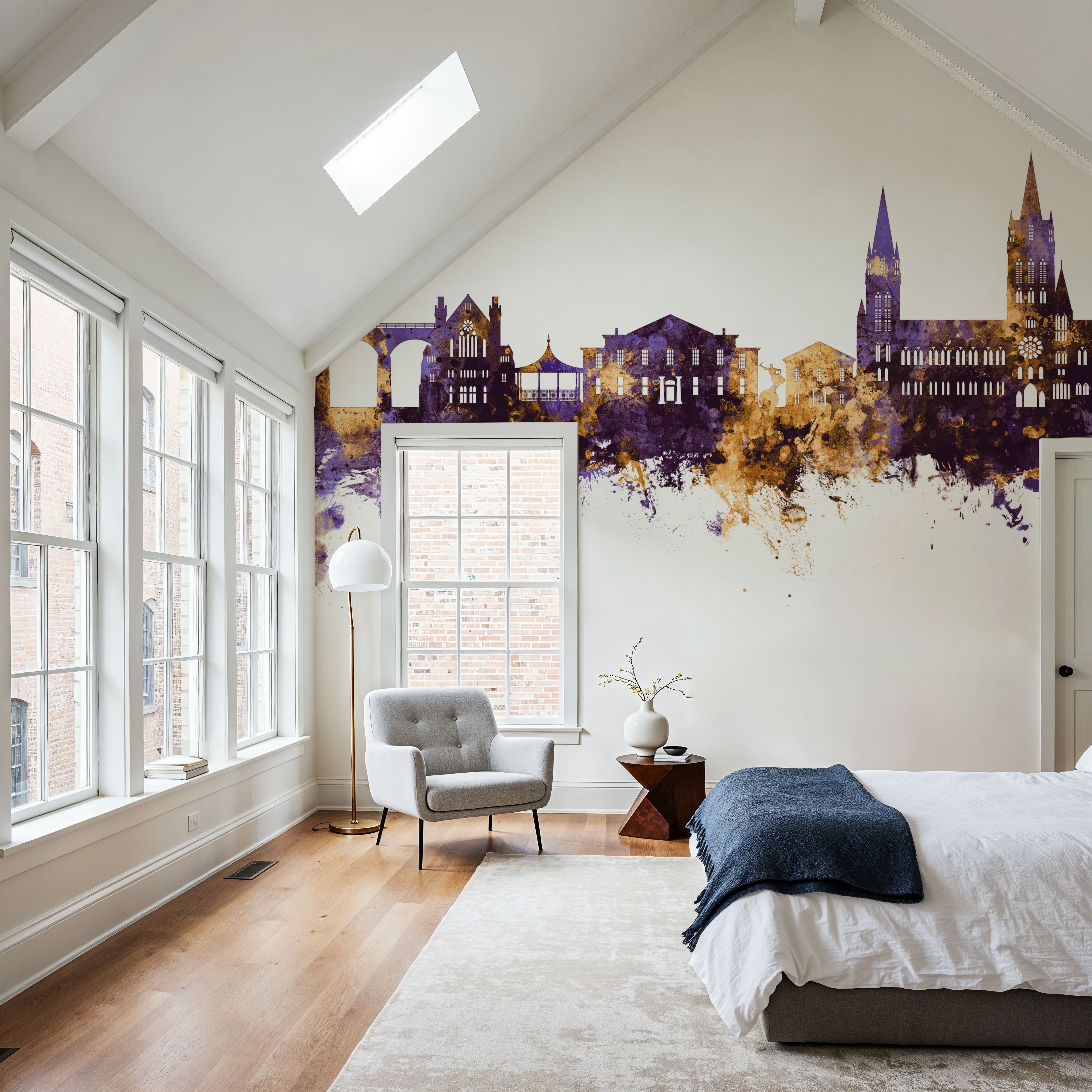 Truro England Skyline Purple & Gold