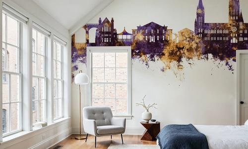 Truro England Skyline Purple & Gold
