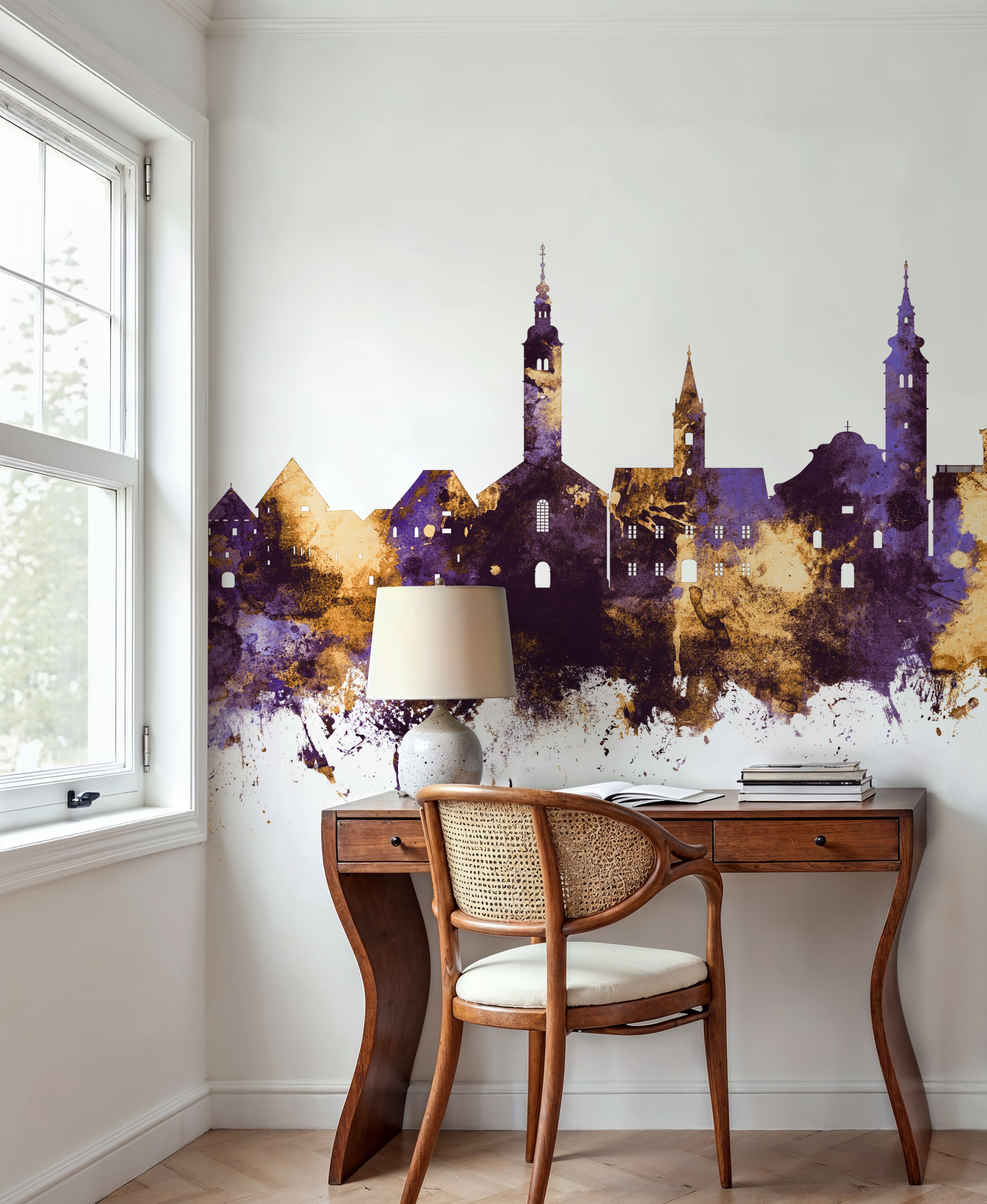 Varaždin Croatia Skyline Purple & Gold