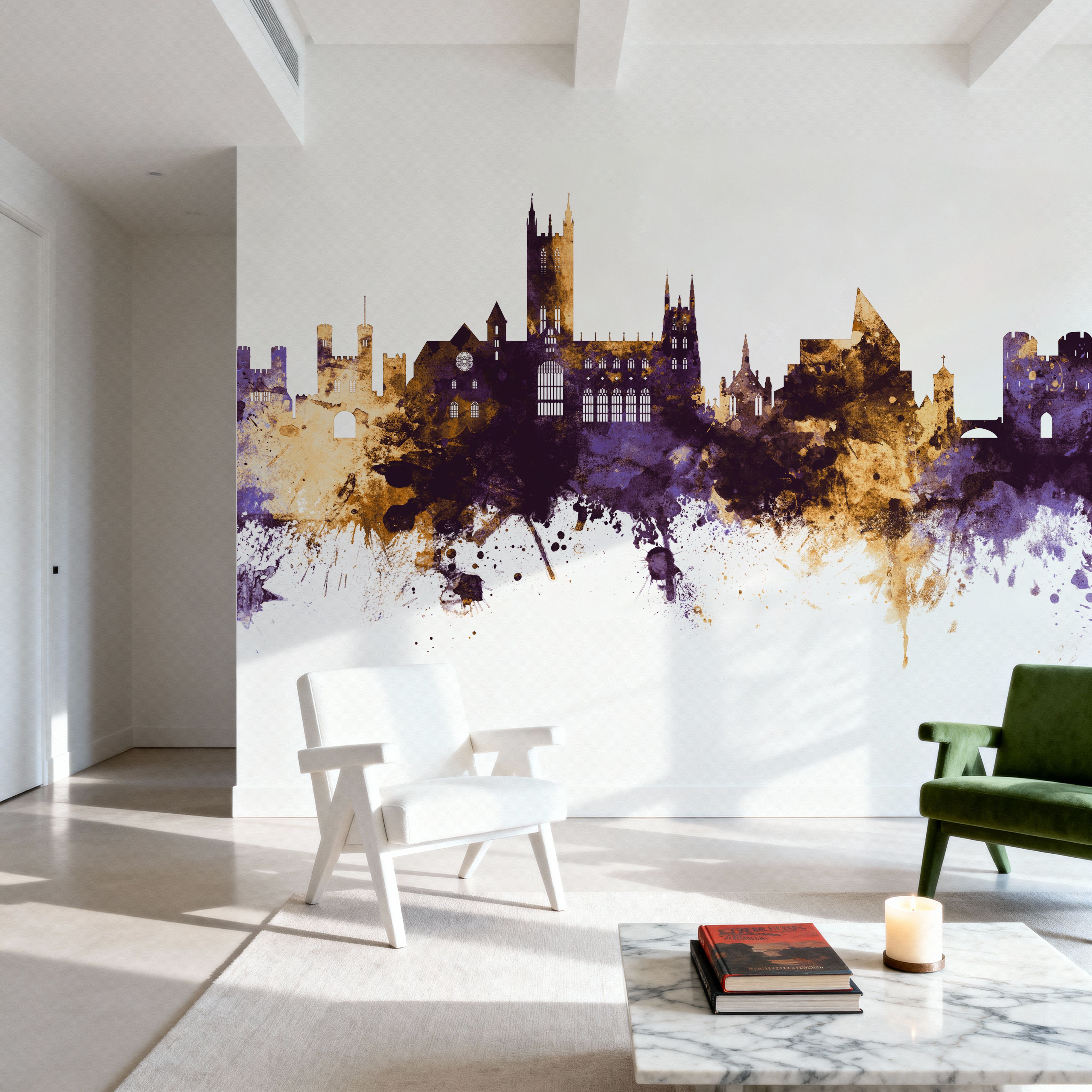 Canterbury England Skyline Purple & Gold