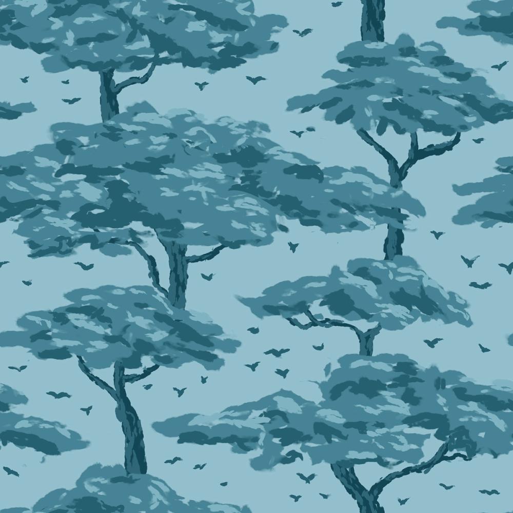 Tree Canopy, Teal on Sky