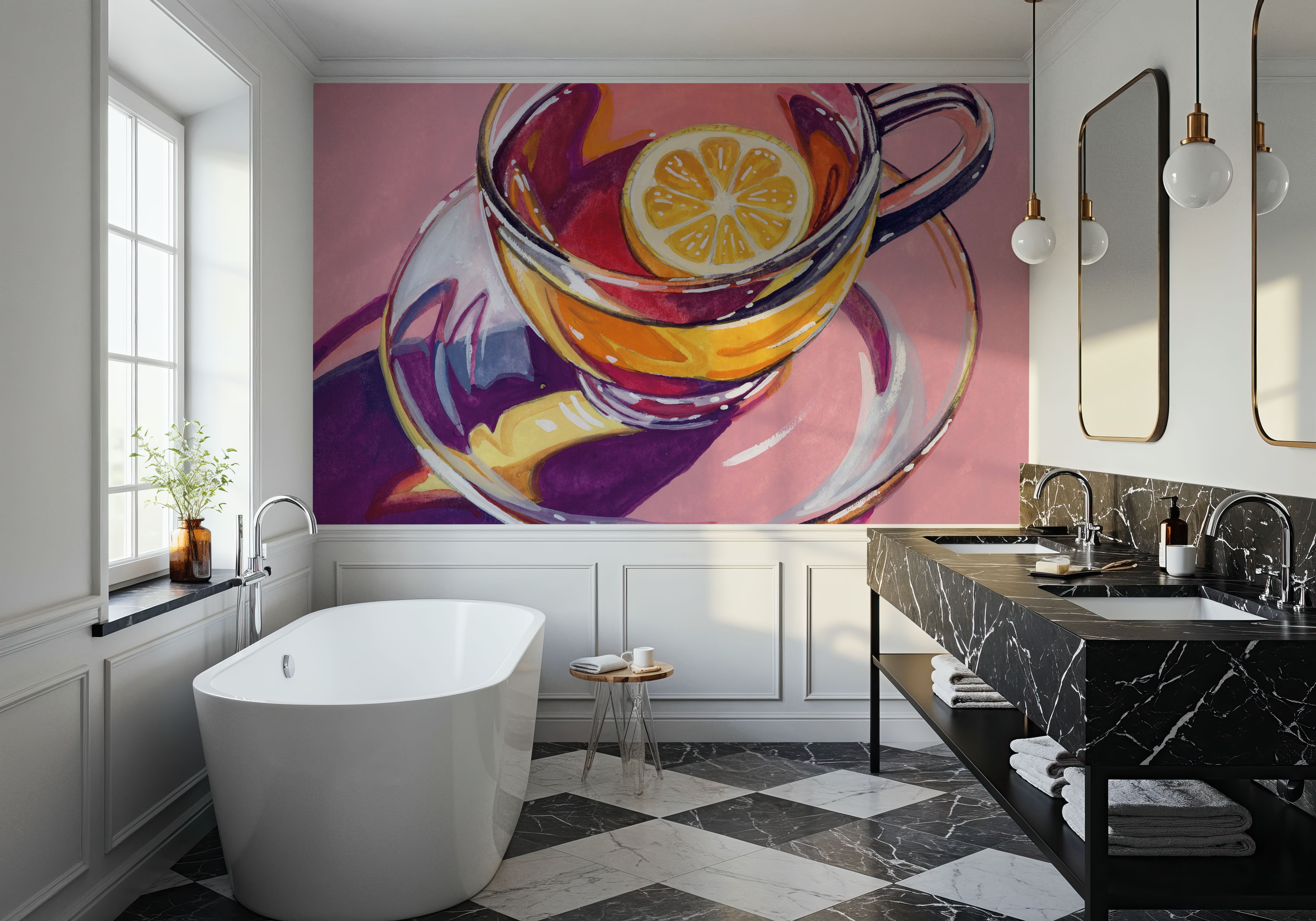 Clear Cup of Tea With Lemon