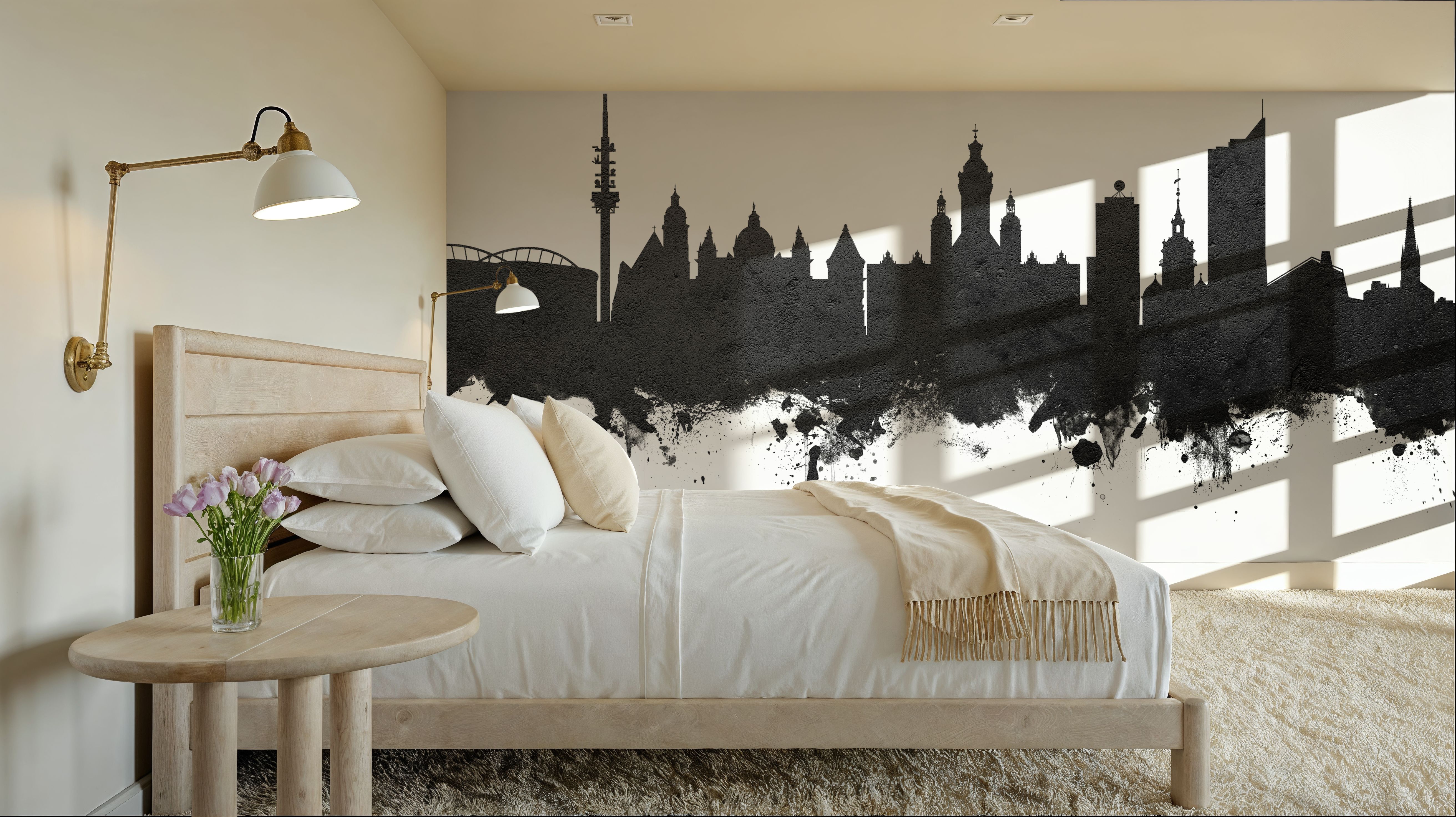 Leipzig Germany Skyline Black & White