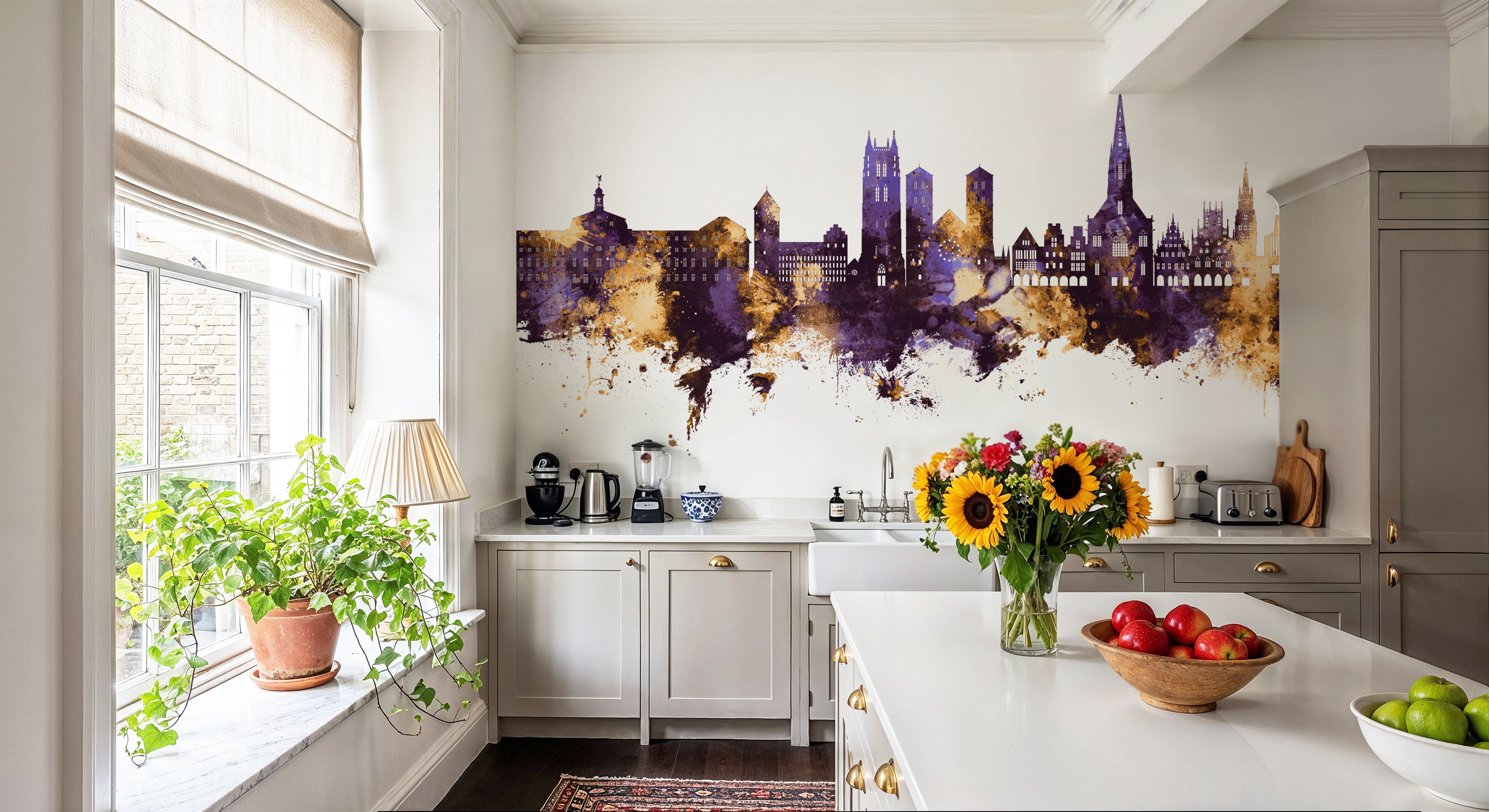 Münster Germany Skyline Purple & Gold