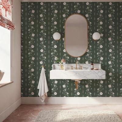 Trailing Flower Stripe, Soft Green