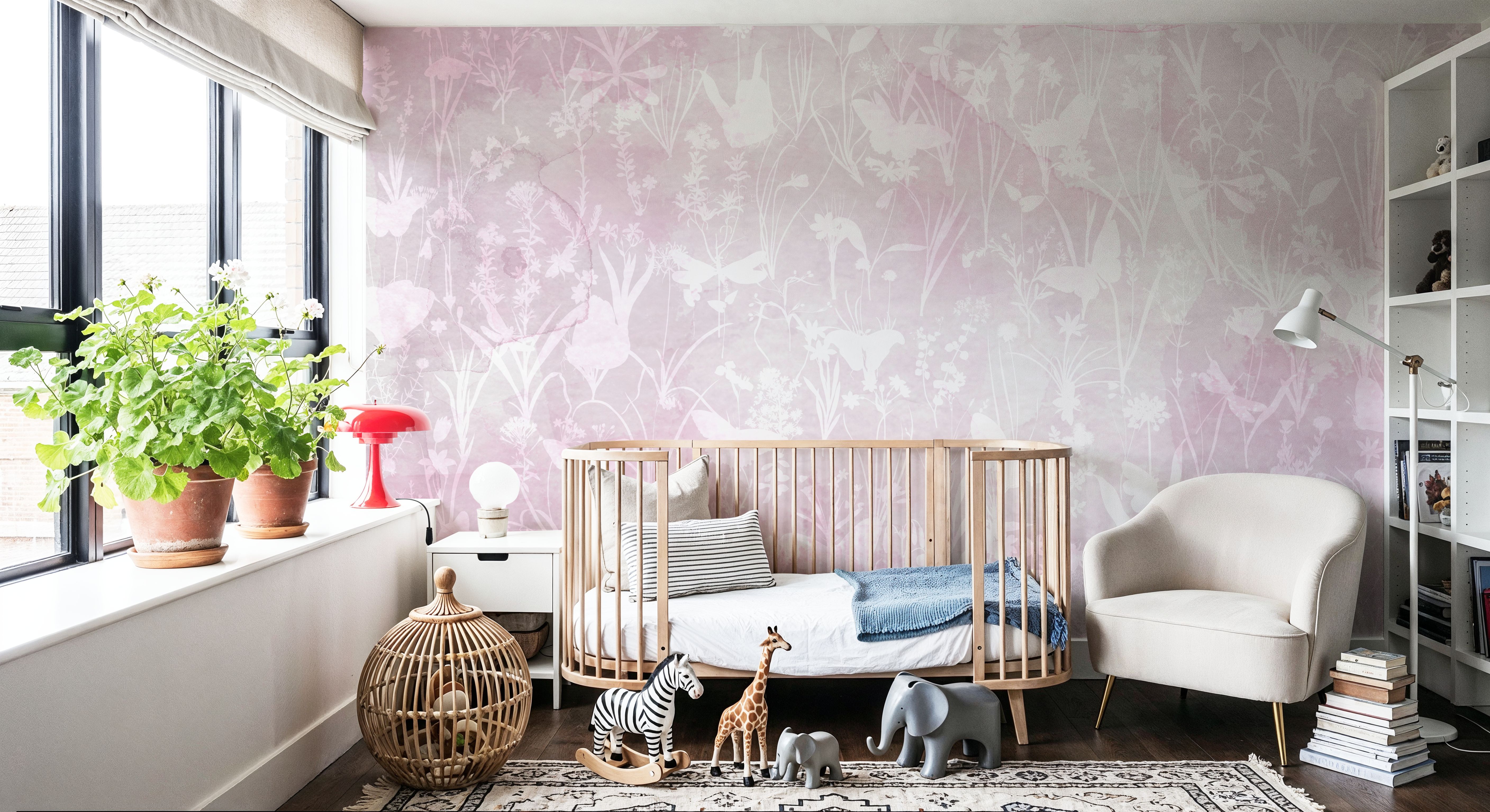 Herbals and Butterflies Double Silhouette Pink