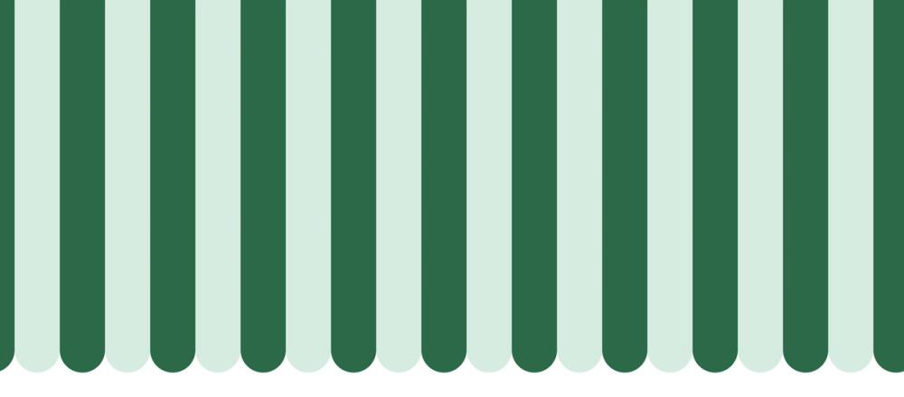 Scalloped Circus Stripes, Green on Green
