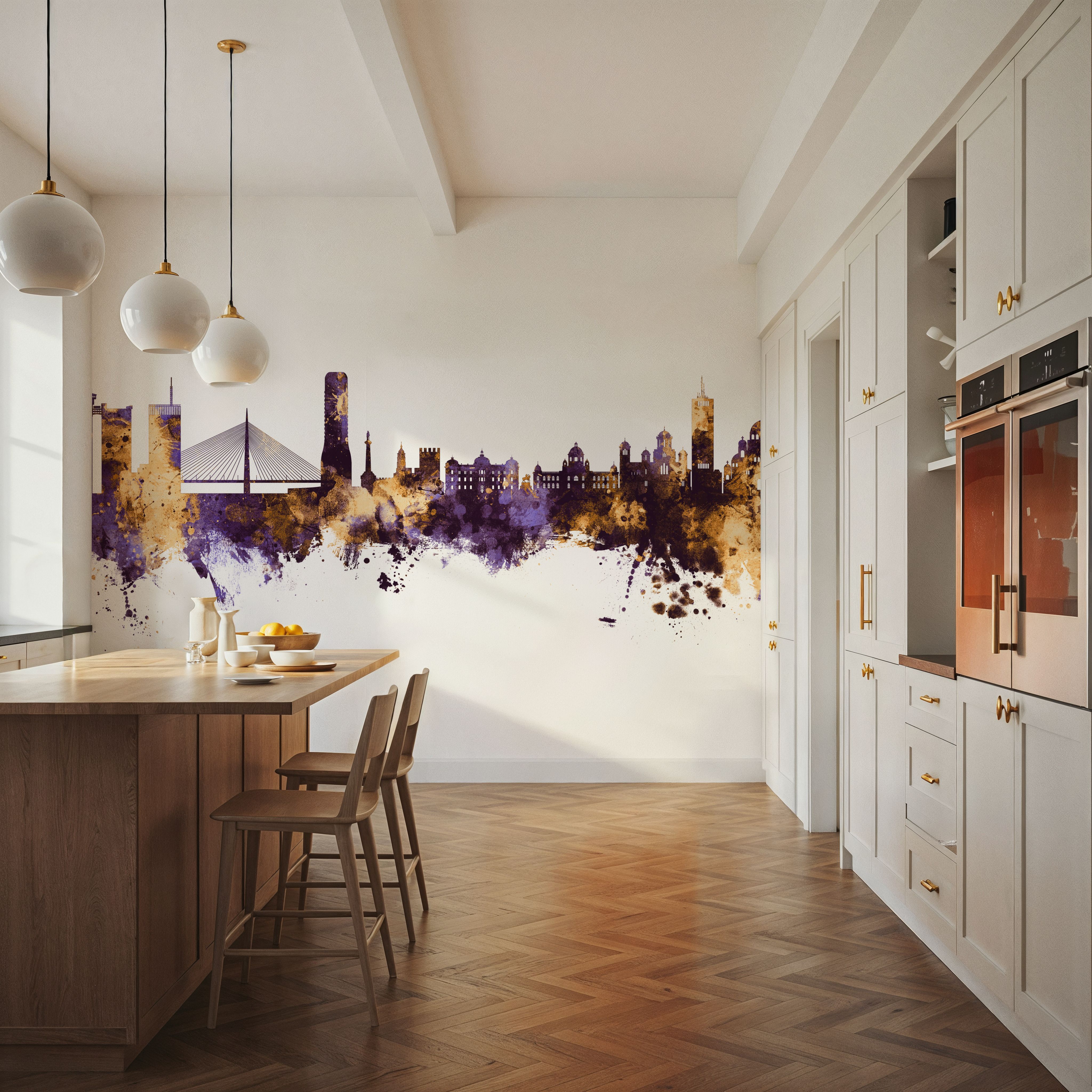 Belgrade Serbia Skyline Purple & Gold