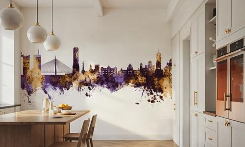 Belgrade Serbia Skyline Purple & Gold