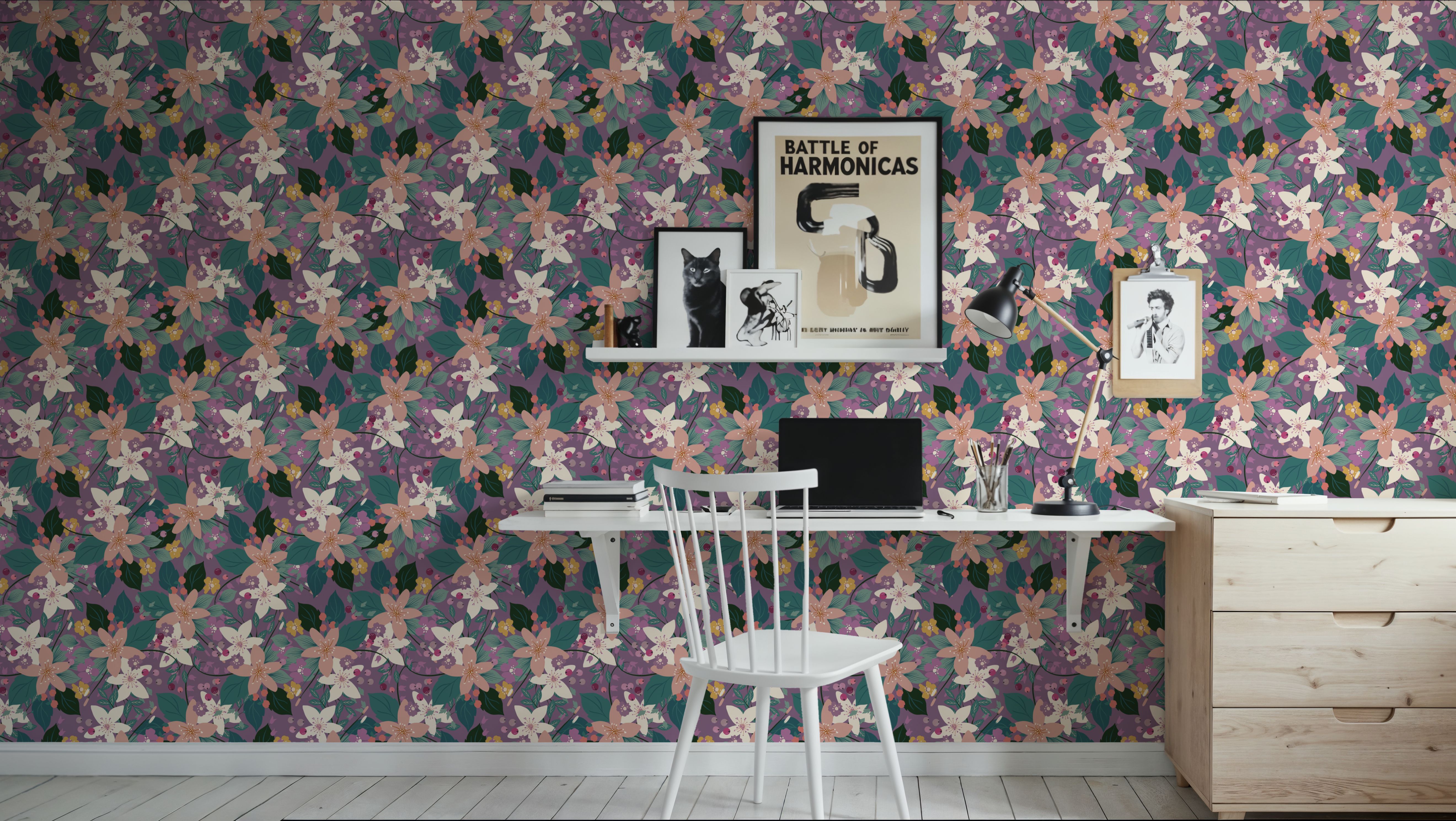 Purple Flowers And Berries