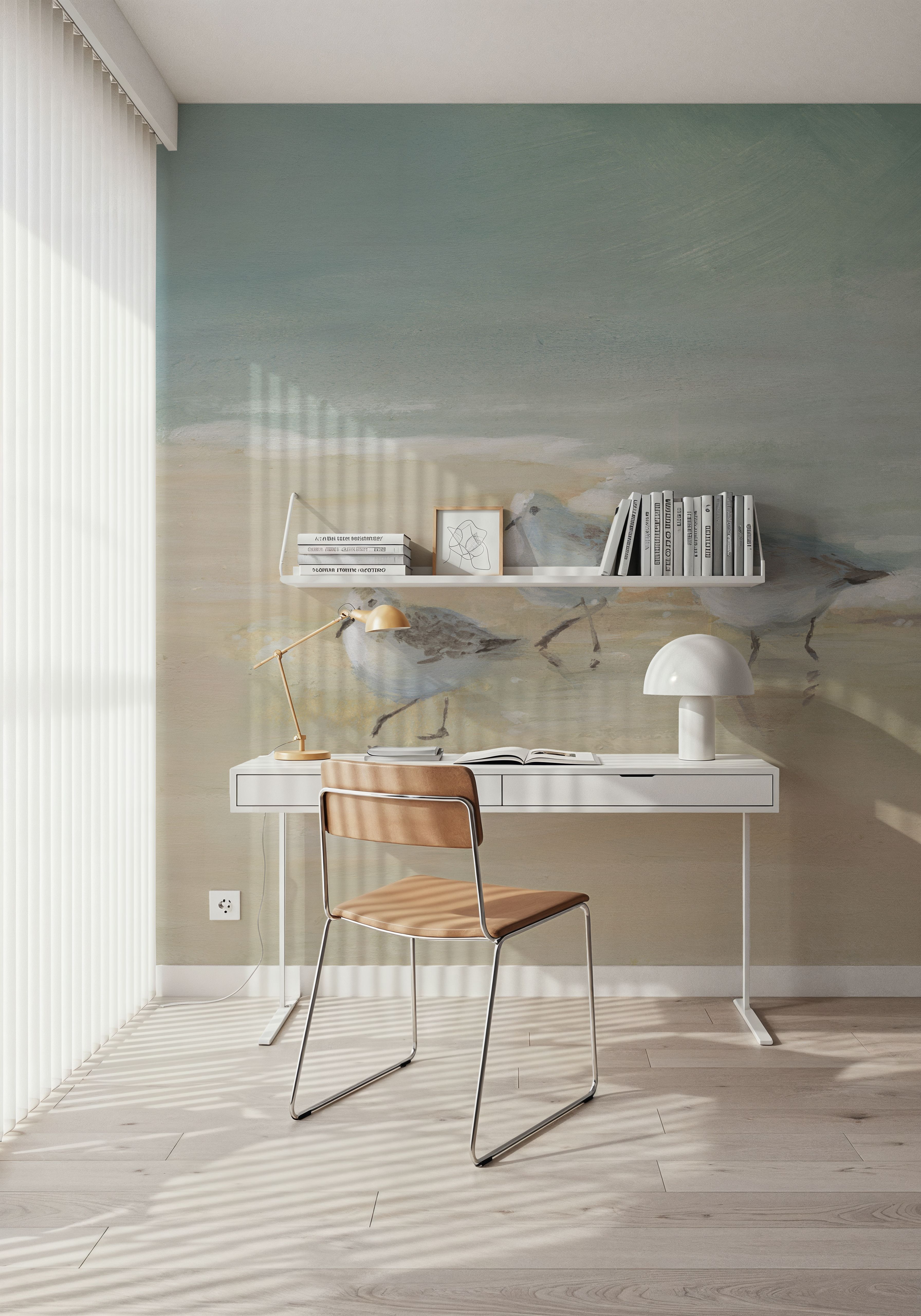 Tranquil Shorebirds on the Sand