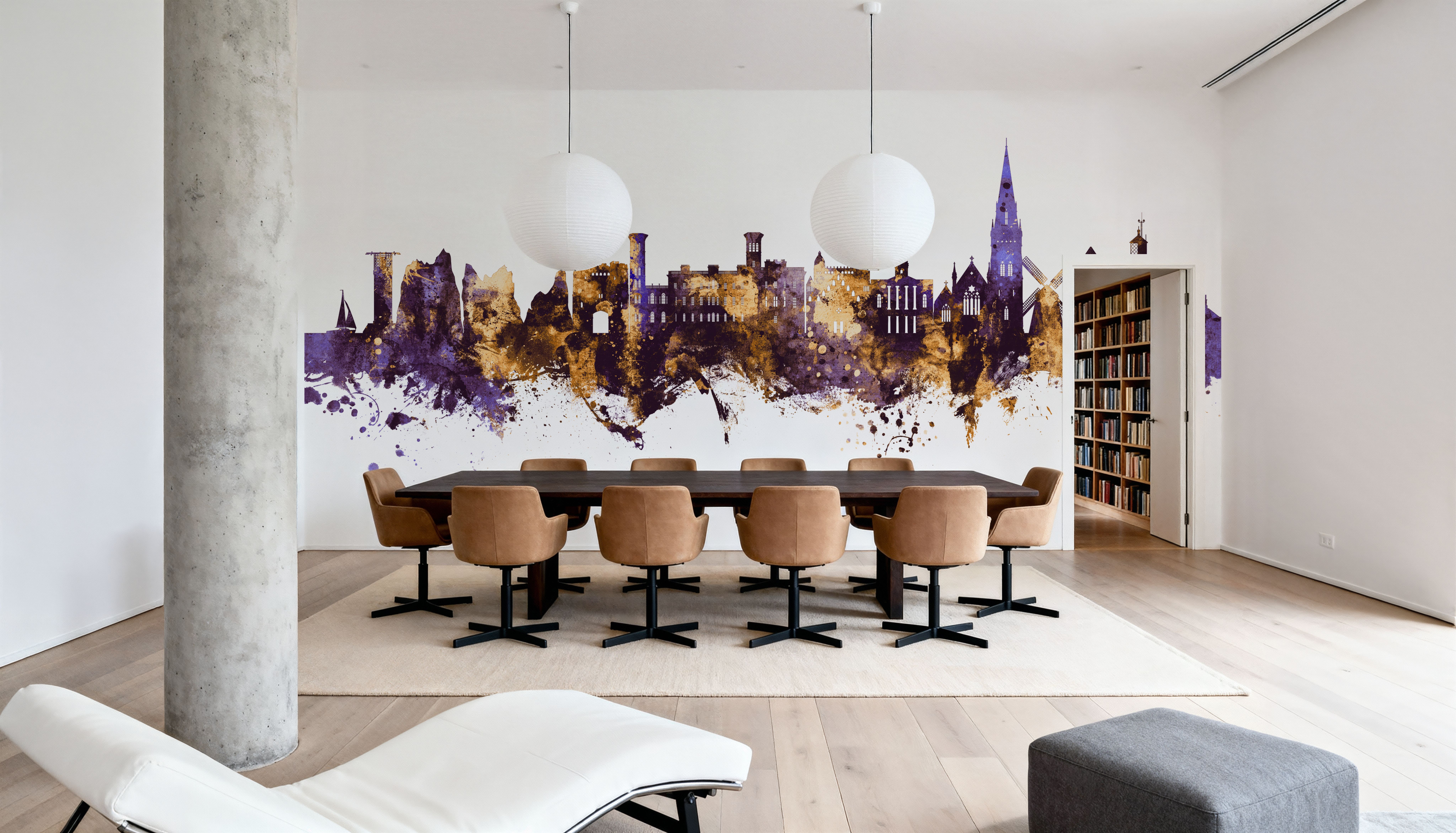 Isle of Wight England Skyline Purple & Gold