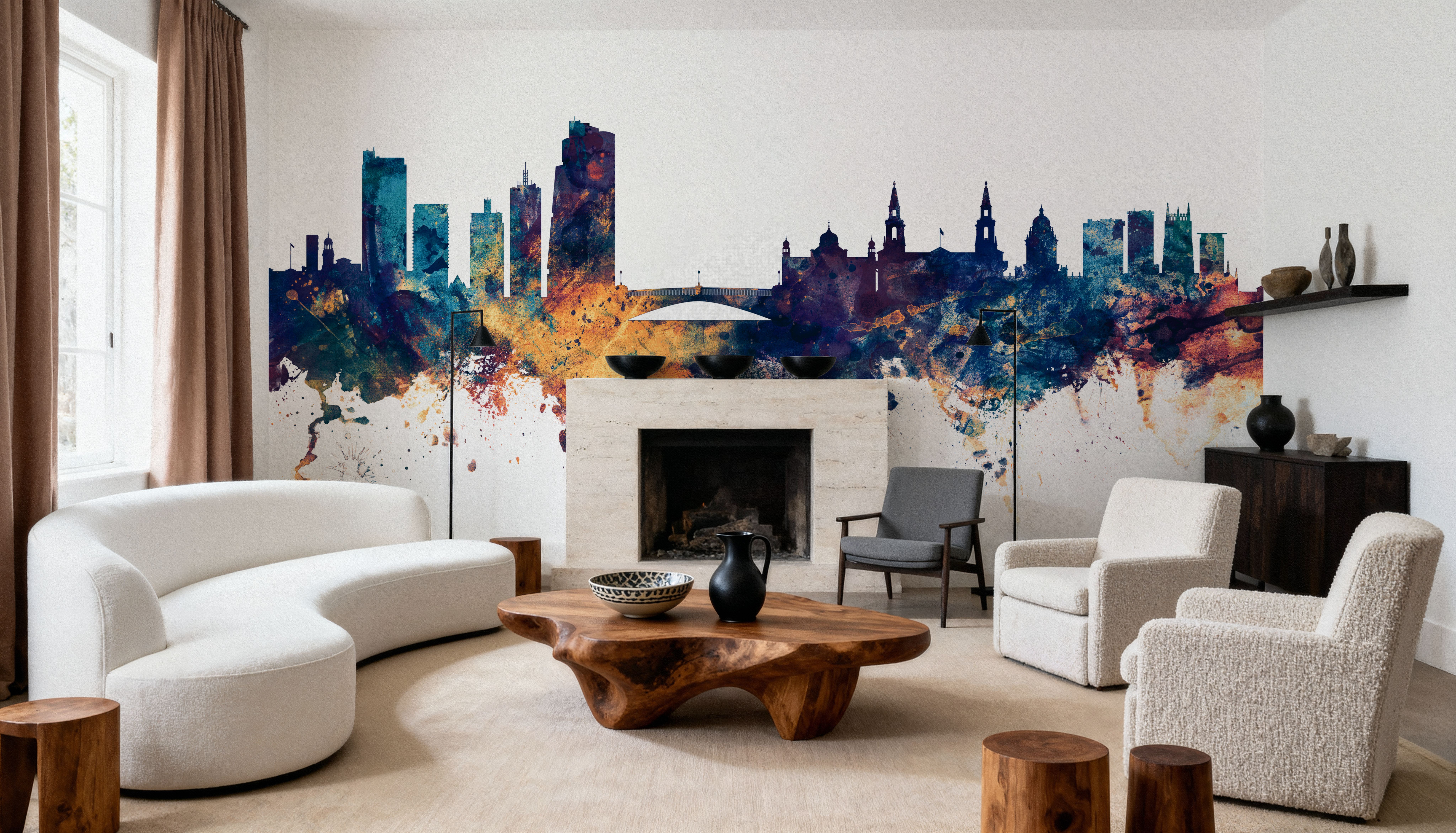 Leeds England Skyline Blue & Bronze