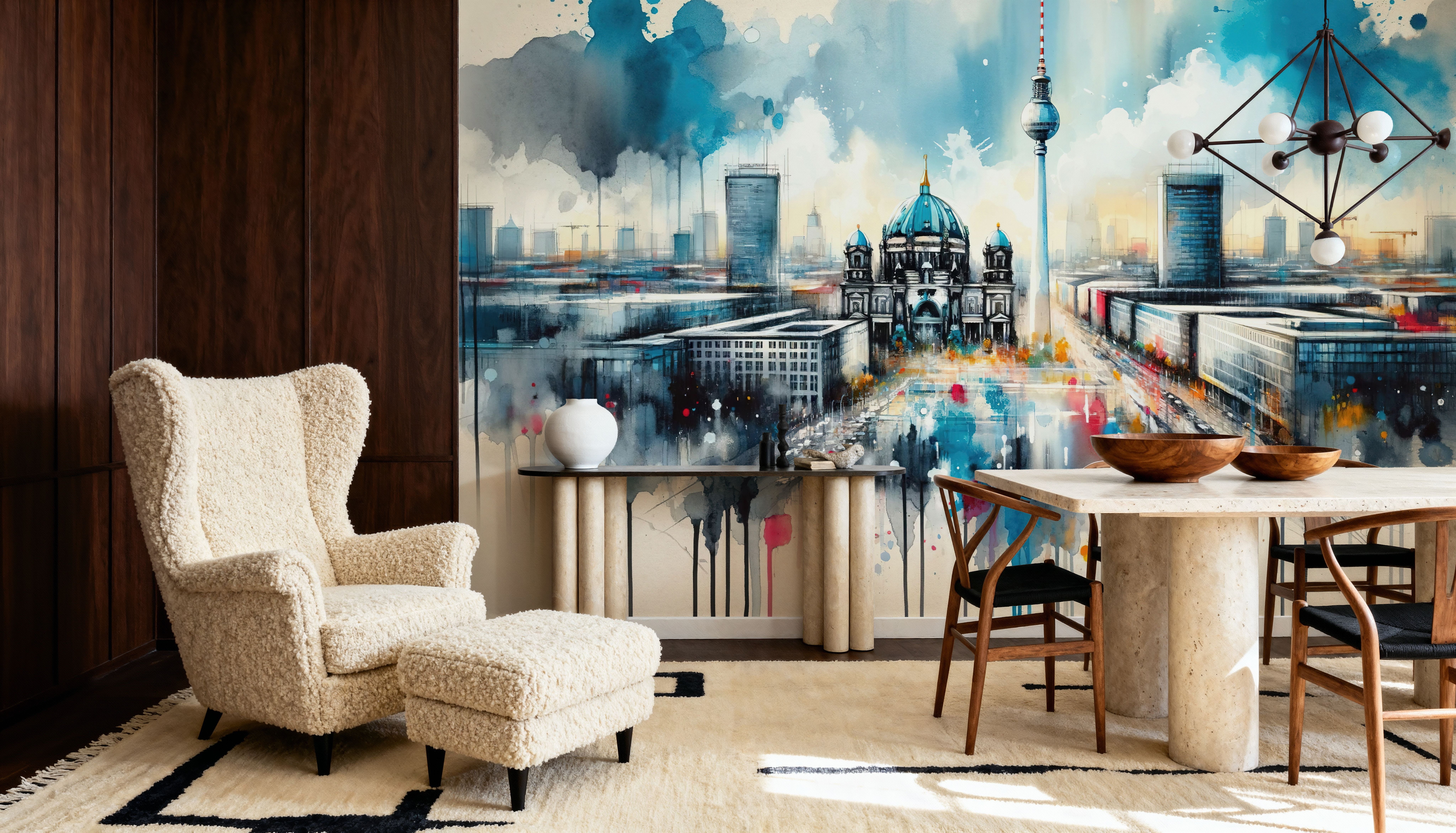 Watercolor Modern Architecture In Berlin