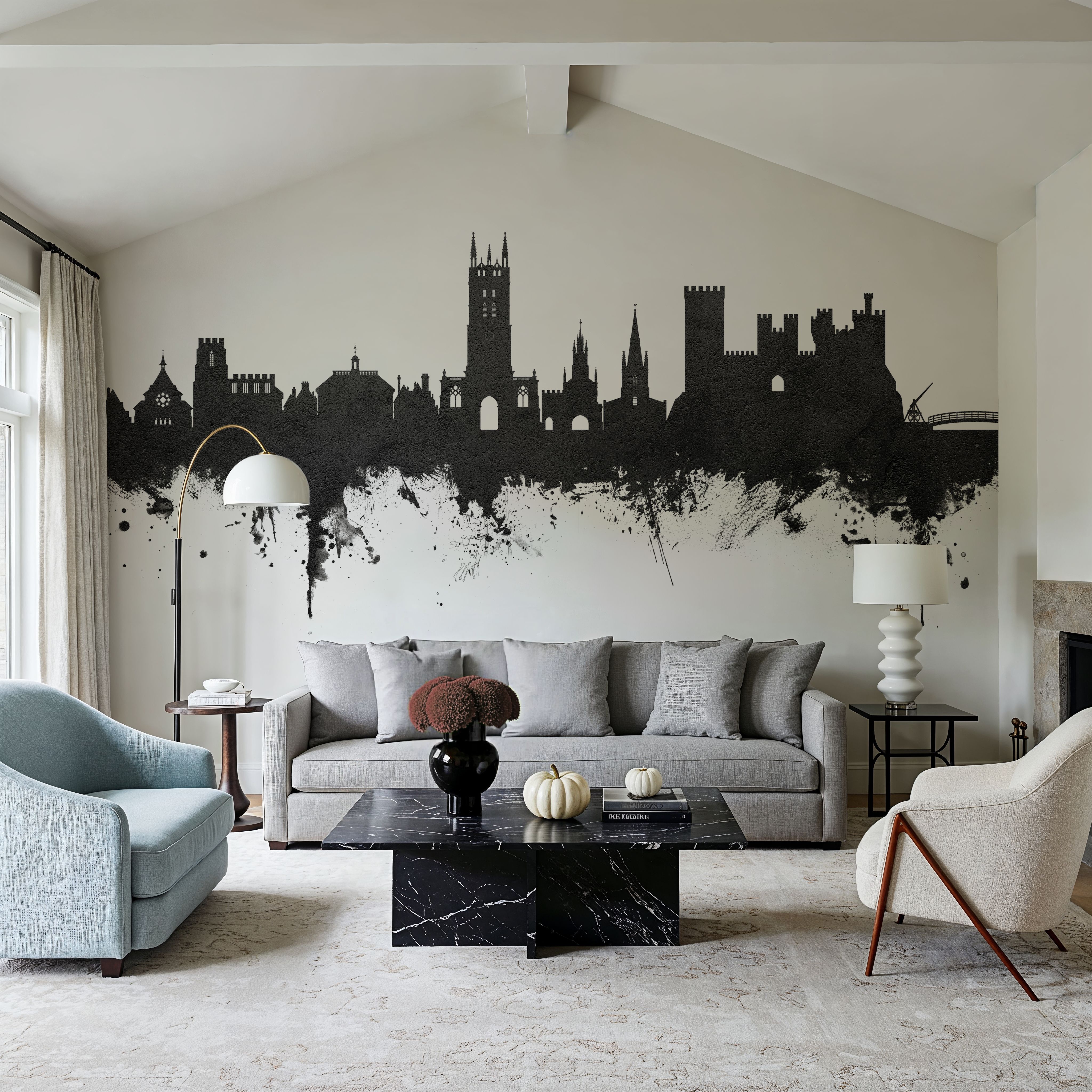 Warwick England Skyline Black & White