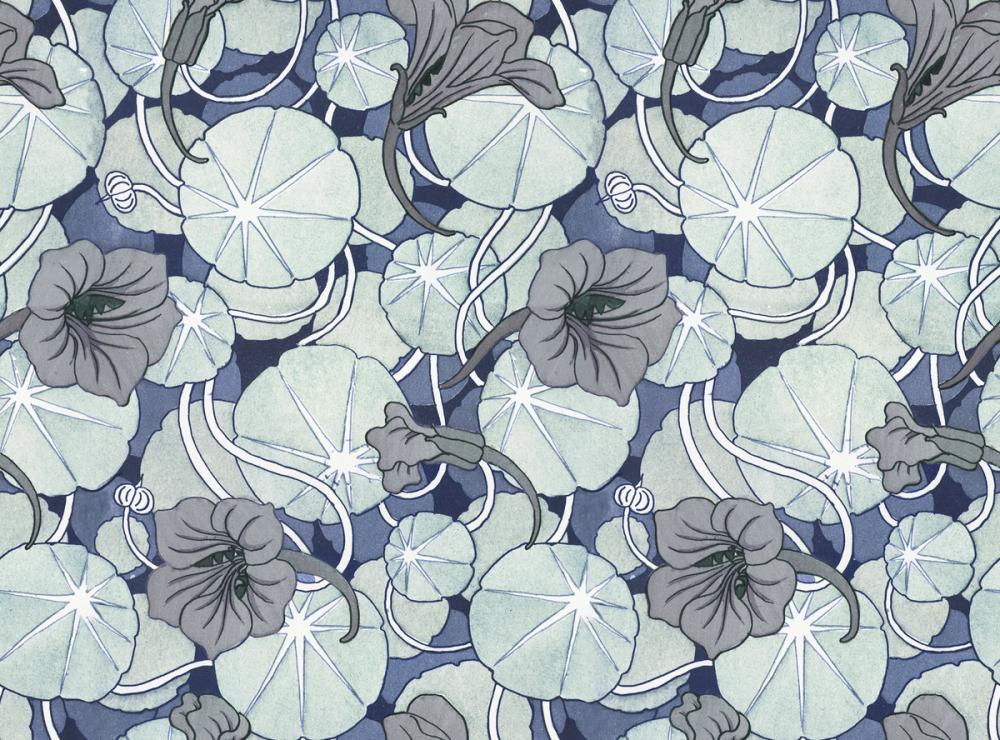 Nasturtium Verdure, Dove Blue