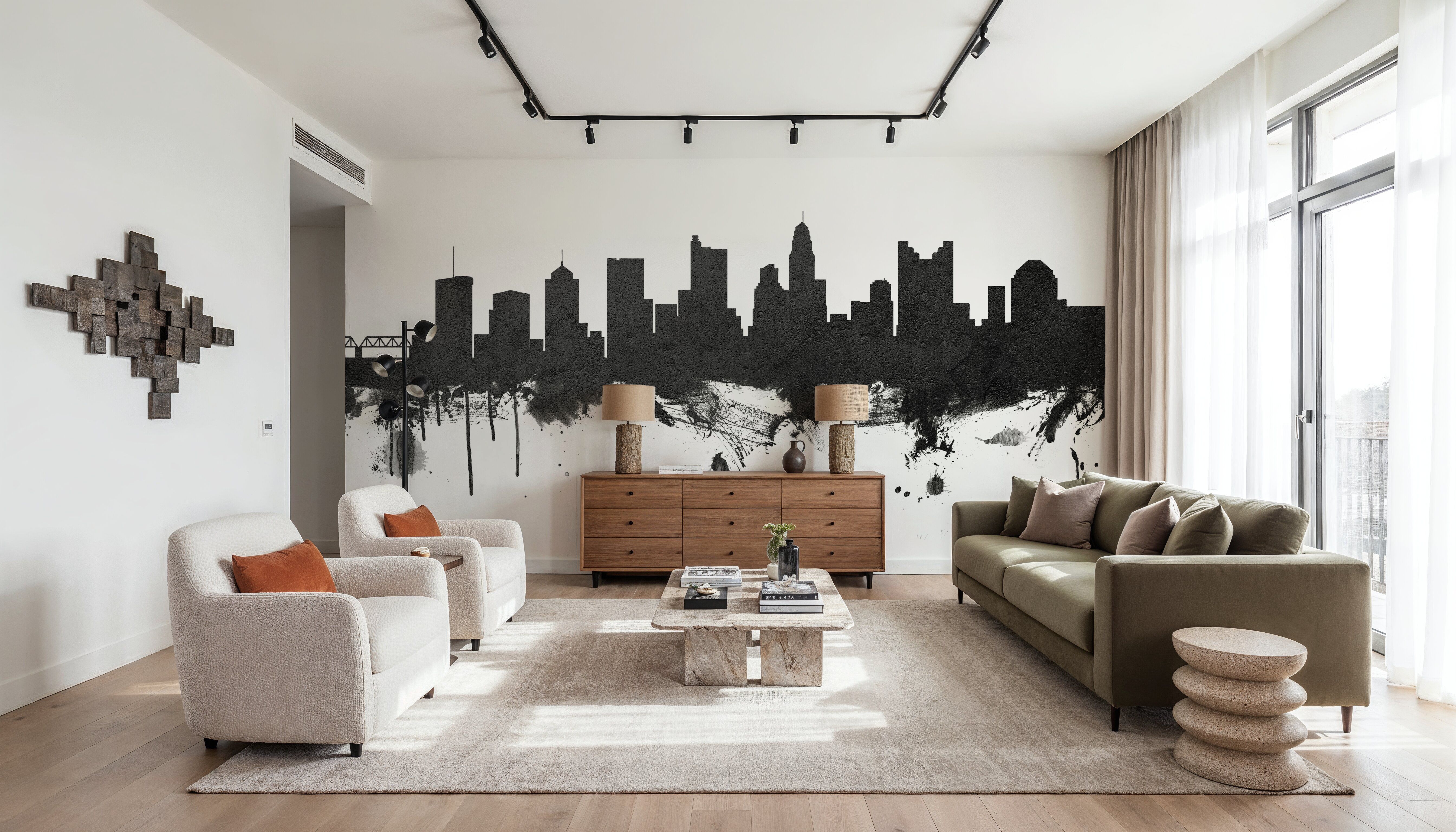 Columbus Ohio Skyline Black & White