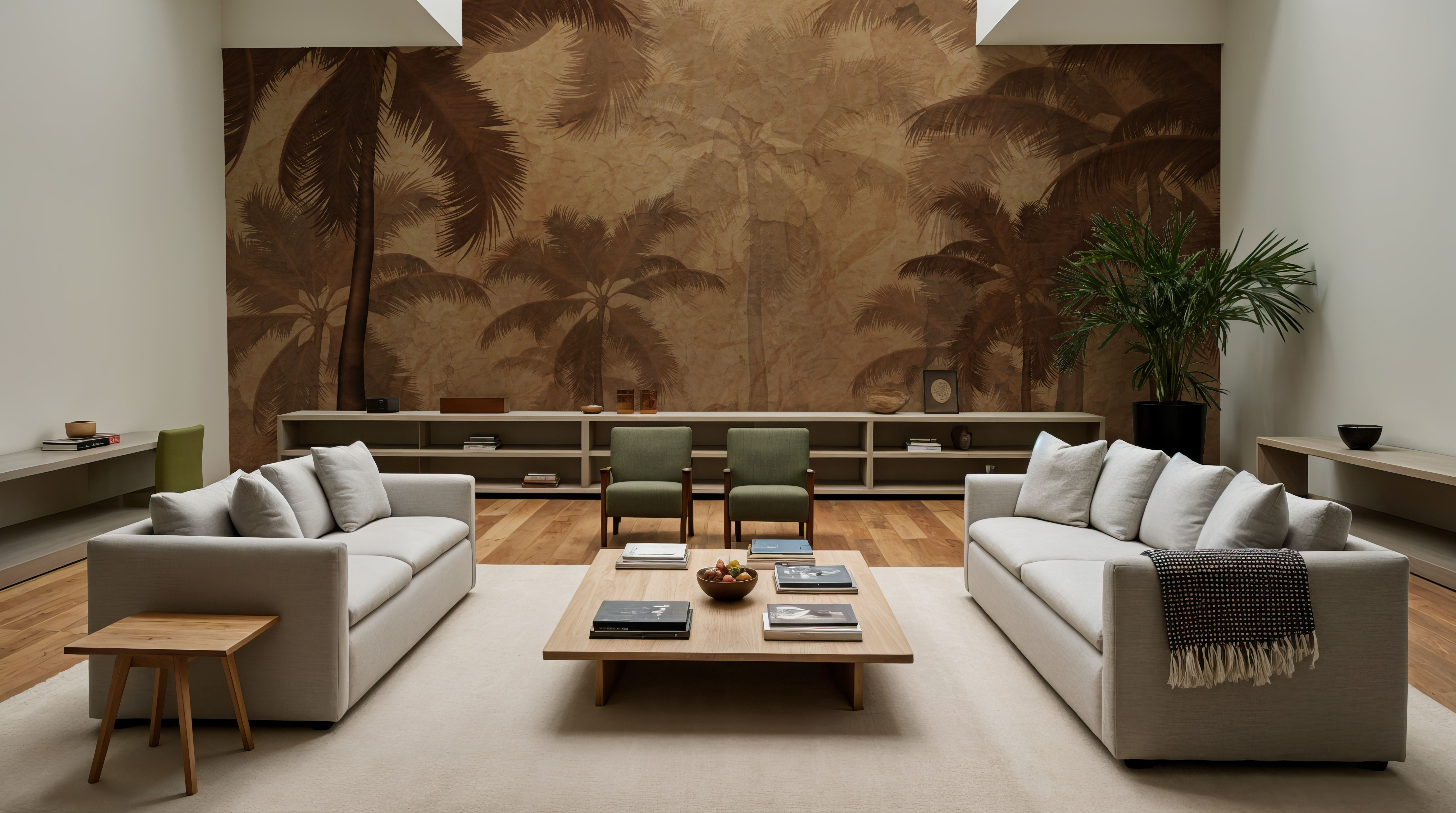 Sepia Palm Trees