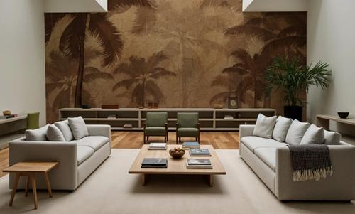 Sepia Palm Trees