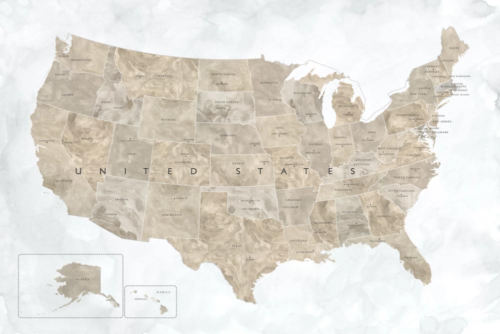 US State Map - Abey Wash