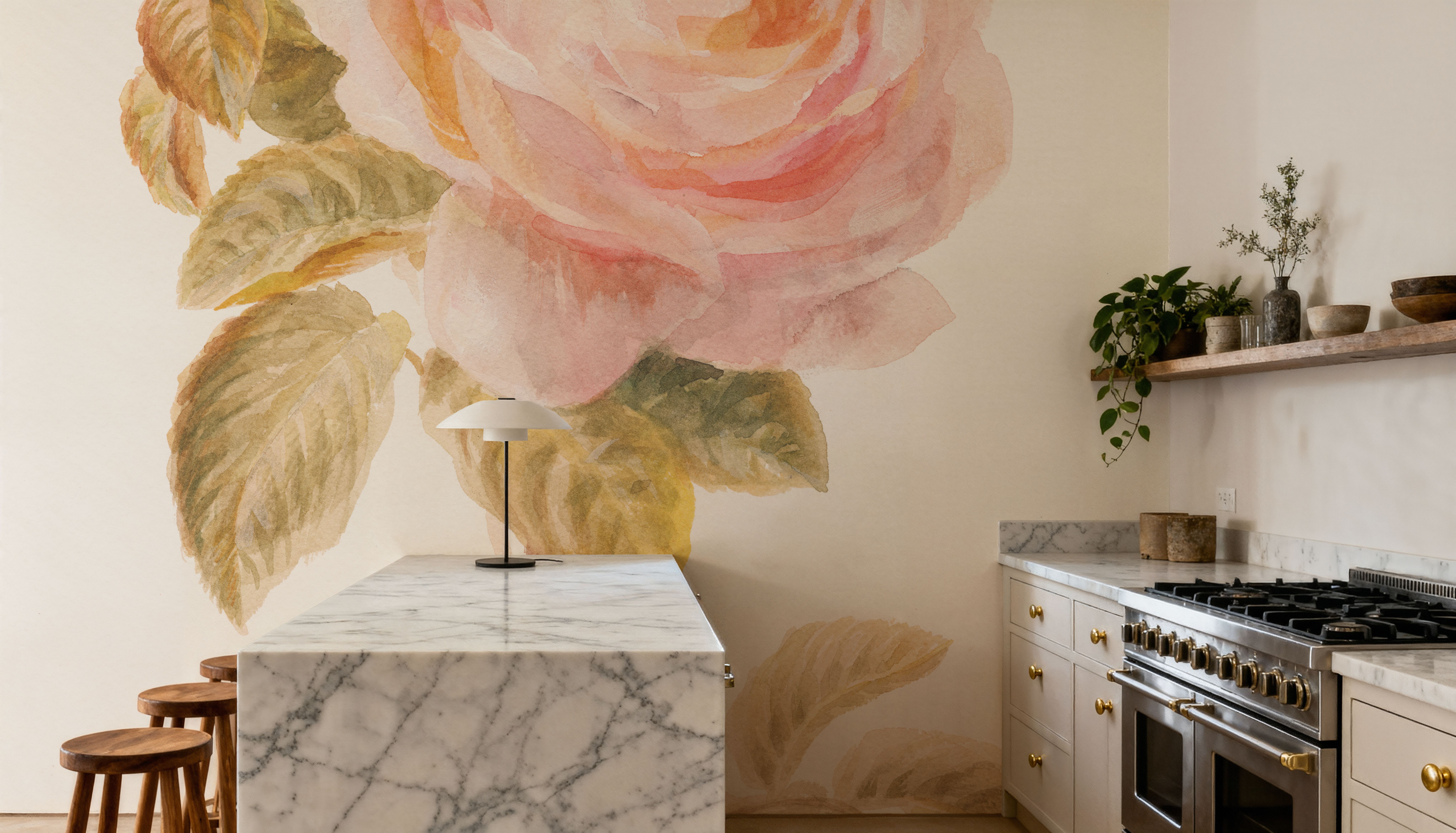 Garden Rose on White