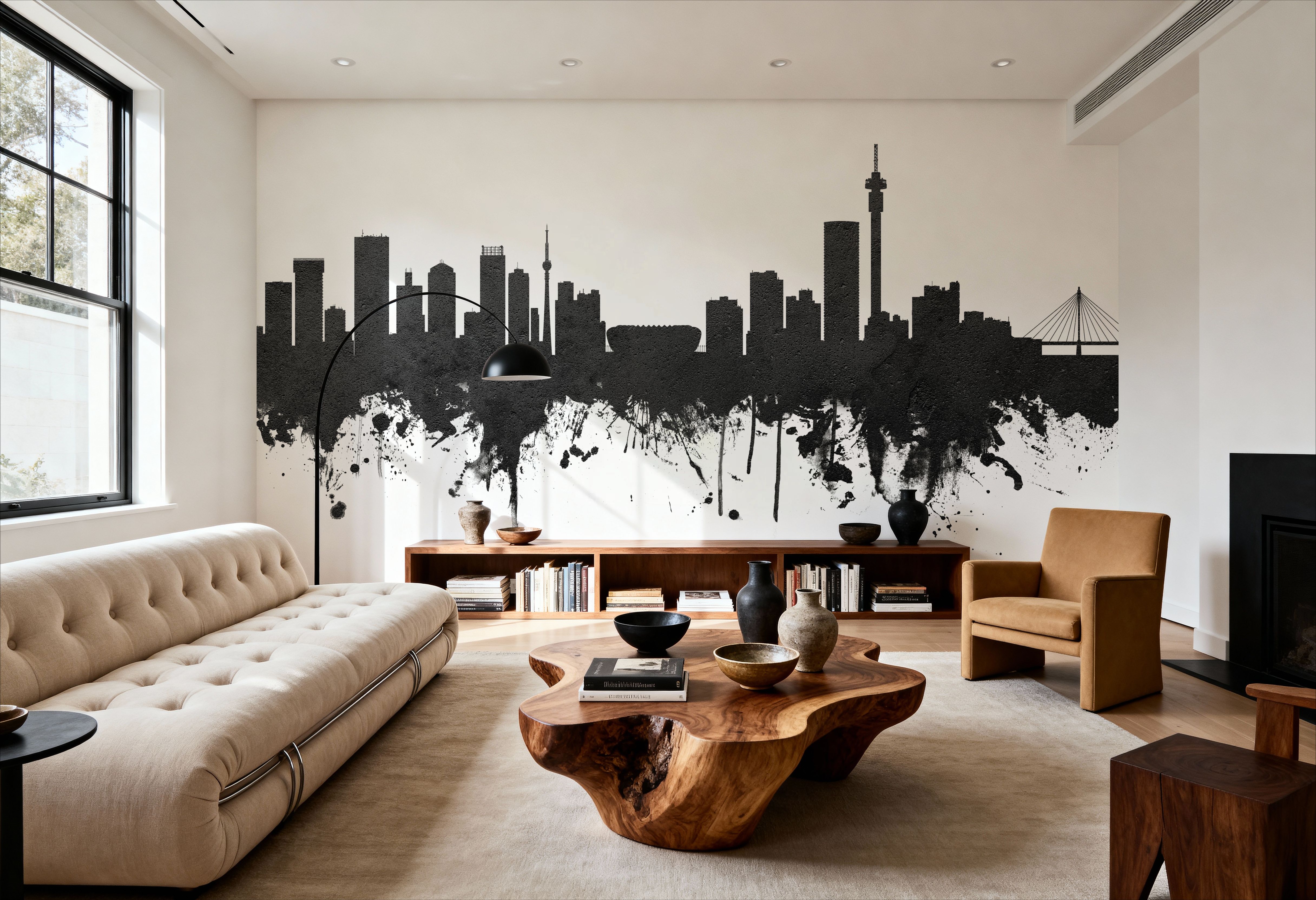 Johannesburg South Africa Skyline Black & White