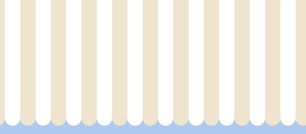Scalloped Circus Stripes, Beige